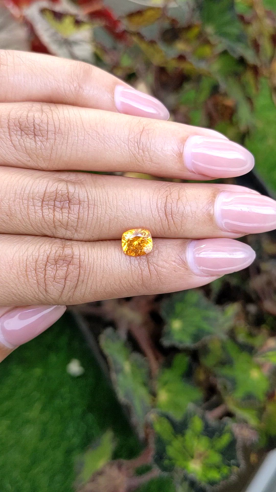 1.67 Ct. Orange Spessartite Garnet from Namibia Size Video