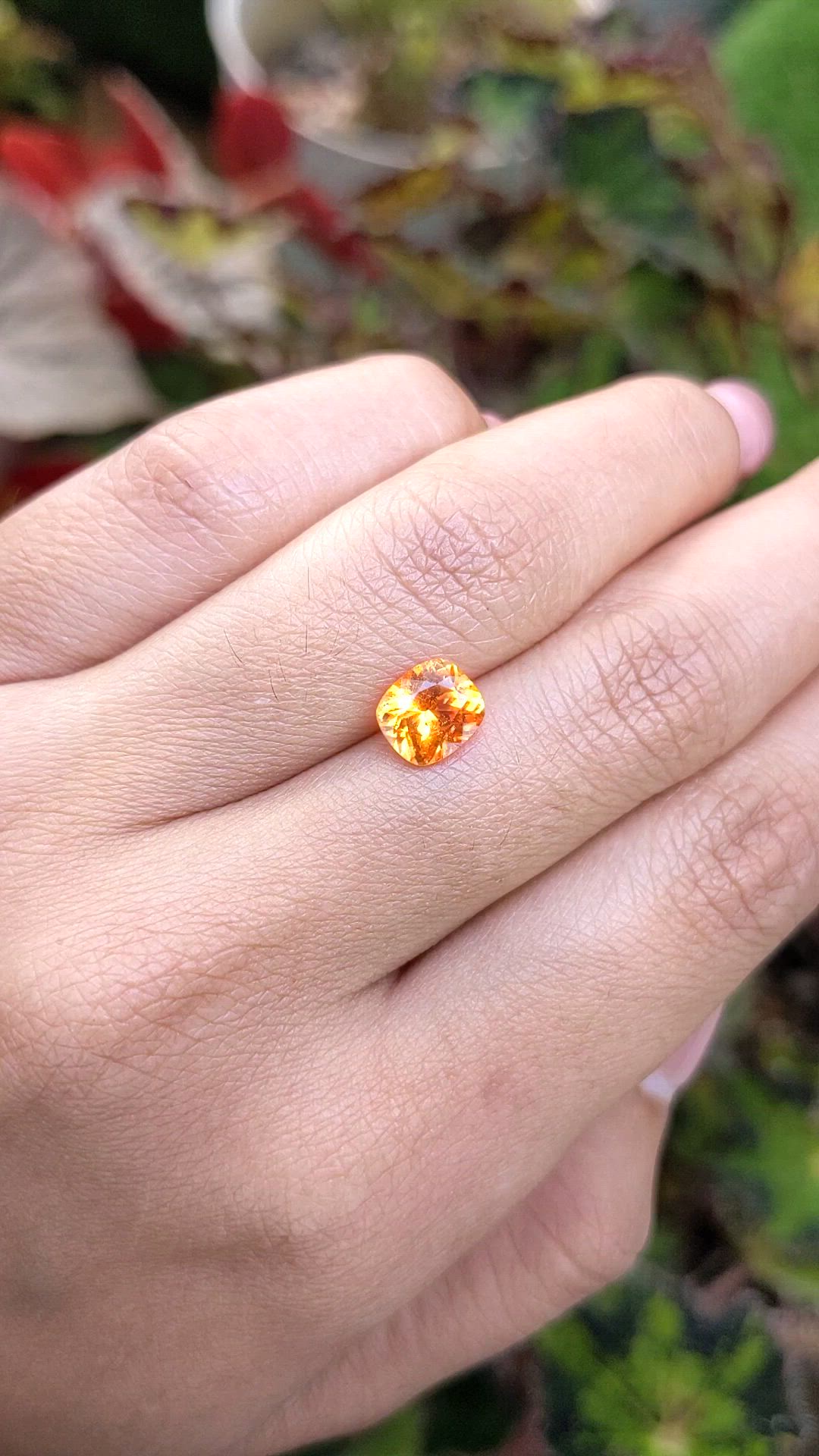 1.67 Ct. Orange Spessartite Garnet from Namibia Size Video