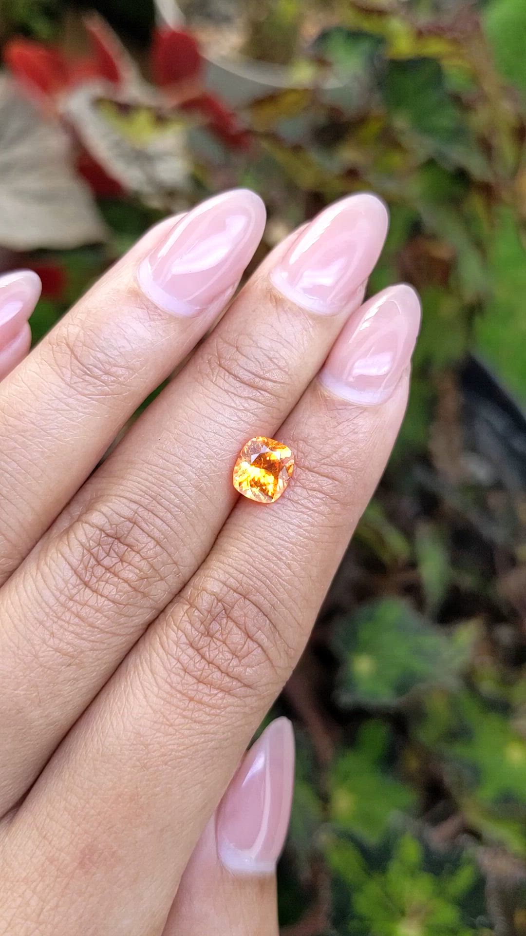 1.67 Ct. Orange Spessartite Garnet from Namibia Size Video