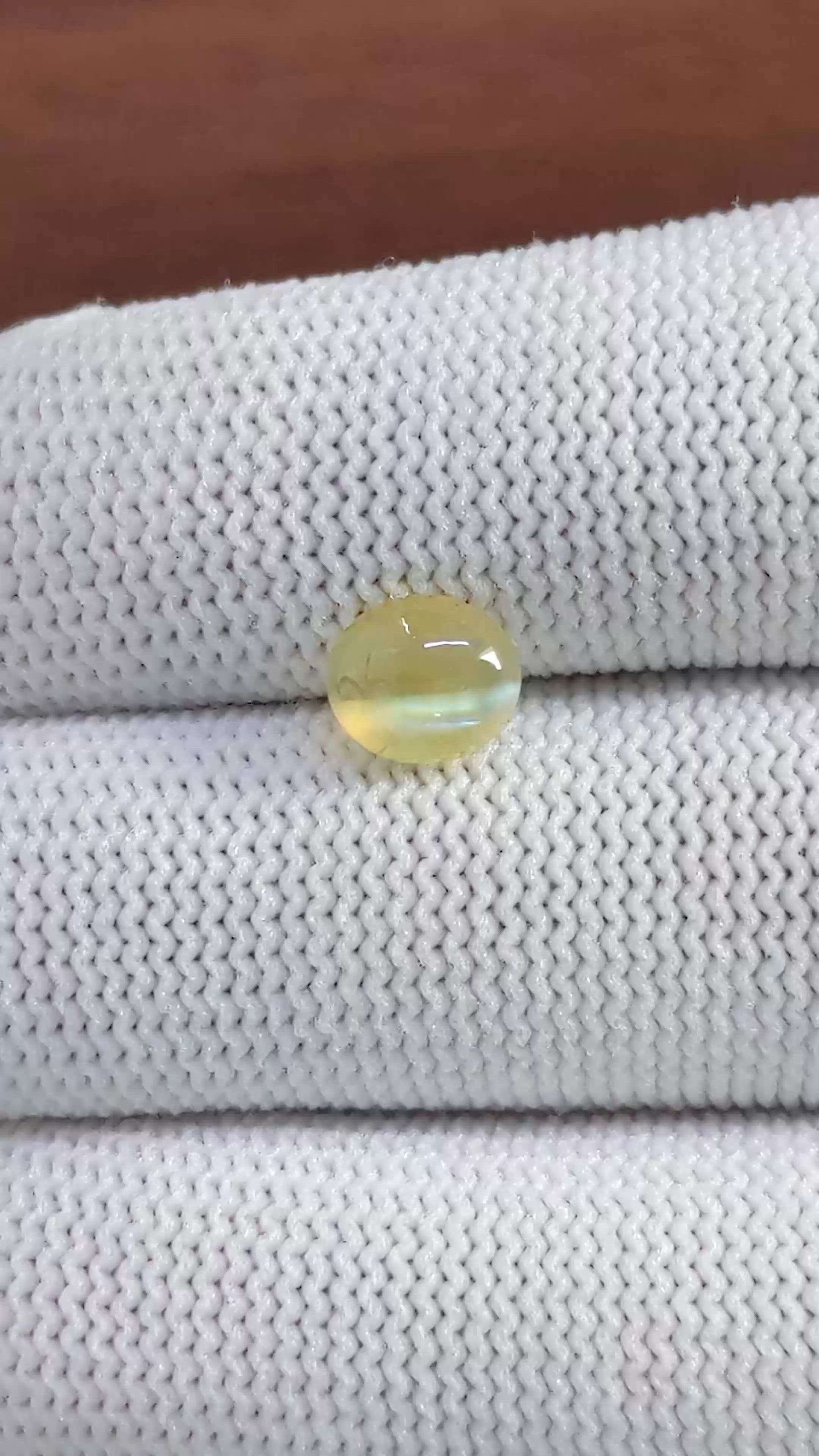 1.88 Ct. Yellowish Green Cabochon Chrysoberyl from Tanzania Size Video