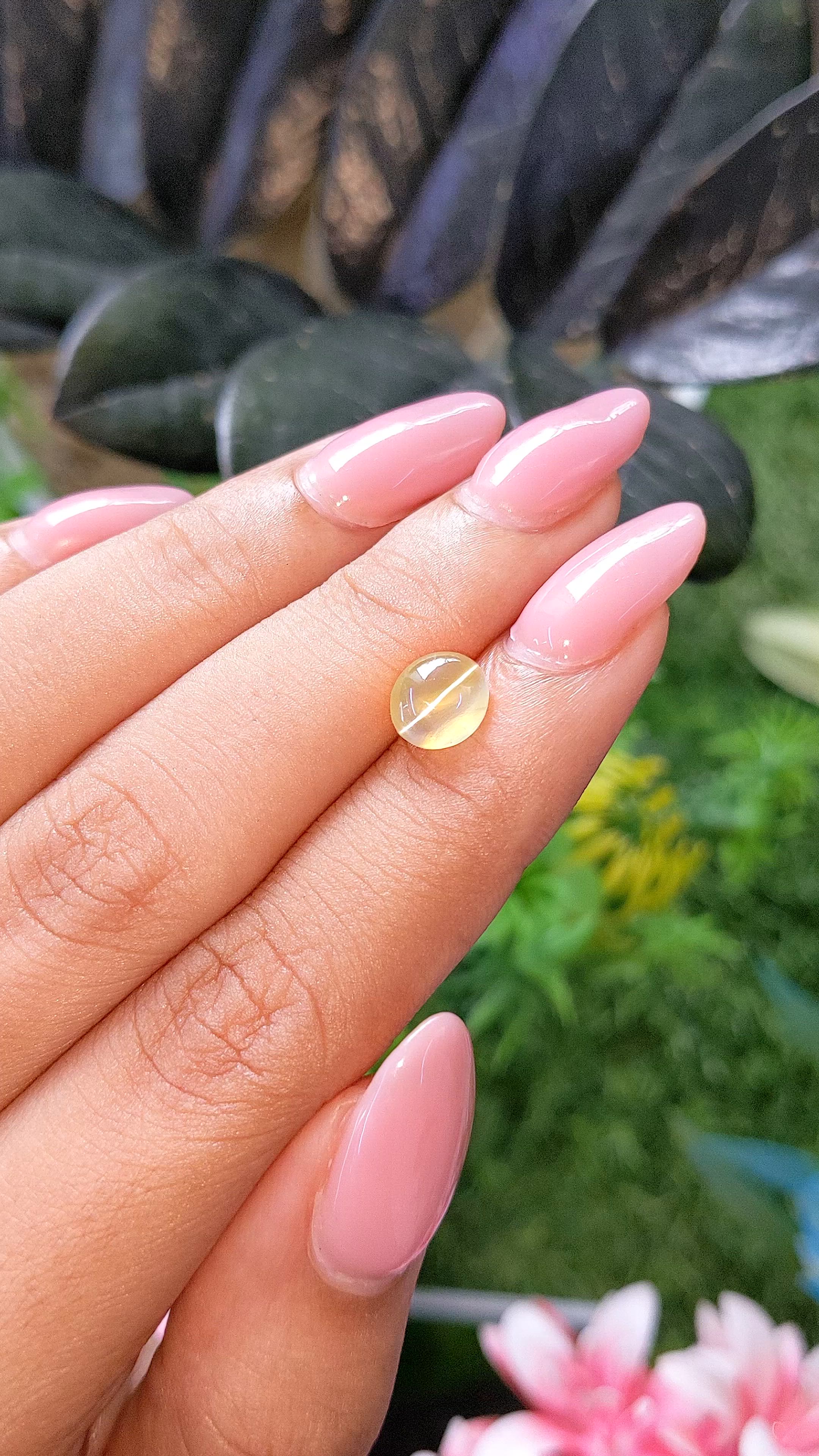 1.88 Ct. Yellowish Green Cabochon Chrysoberyl from Tanzania Size Video