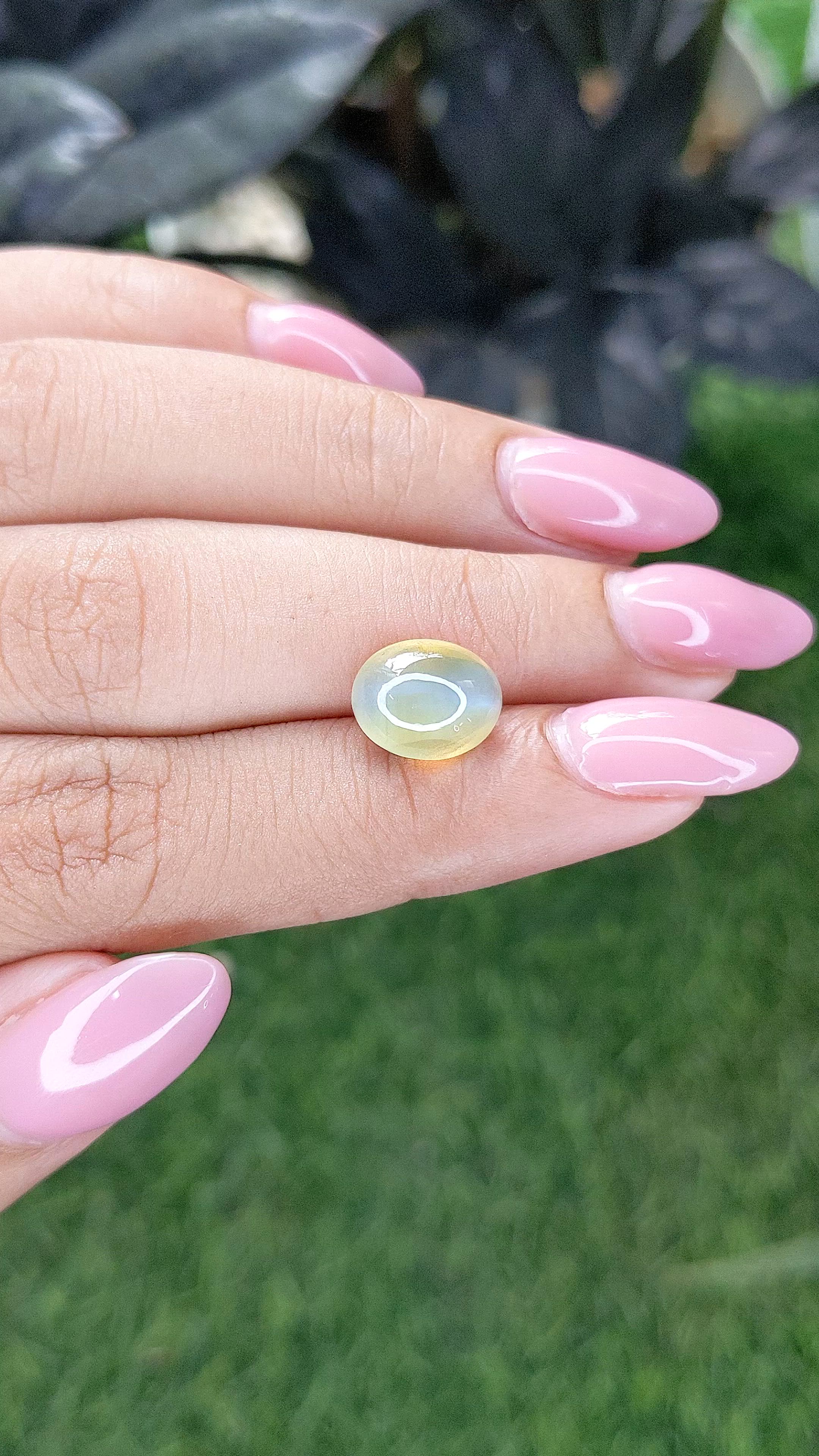 5.20 Ct. Yellowish Green Cabochon Chrysoberyl from Tanzania Size Video