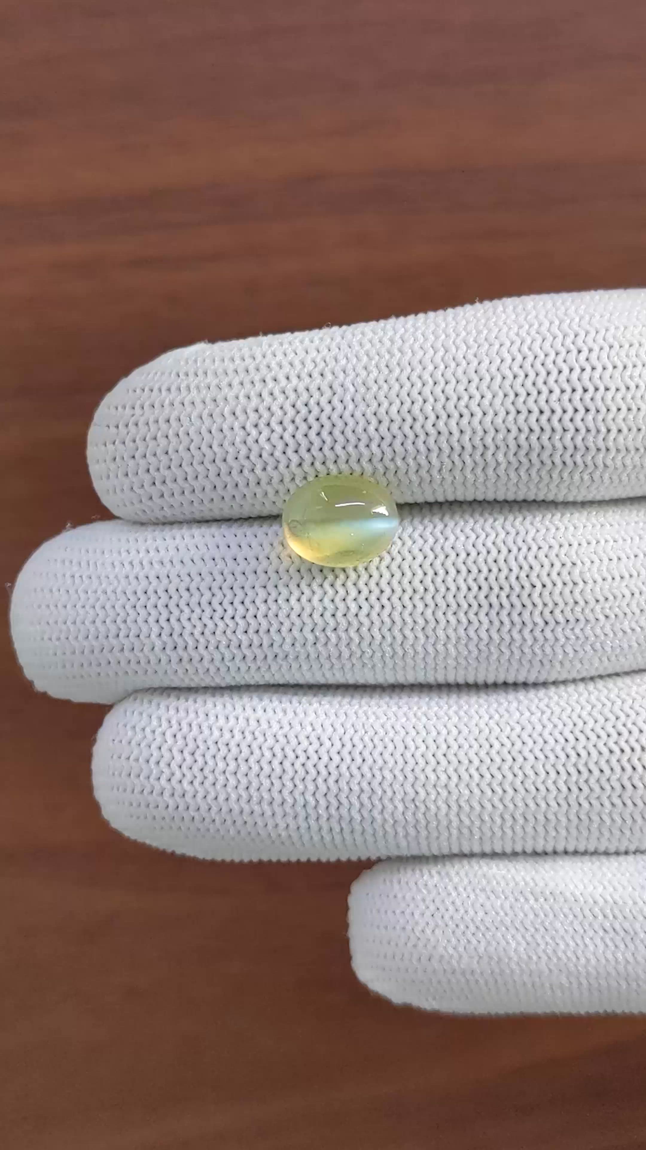 5.20 Ct. Yellowish Green Cabochon Chrysoberyl from Tanzania Size Video