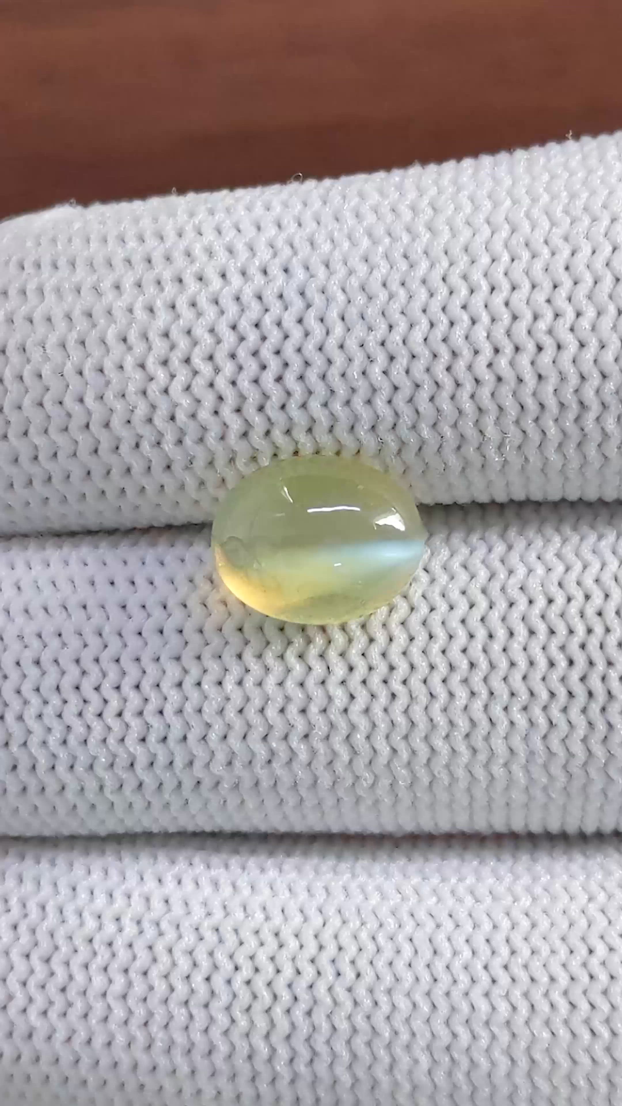 5.20 Ct. Yellowish Green Cabochon Chrysoberyl from Tanzania Size Video