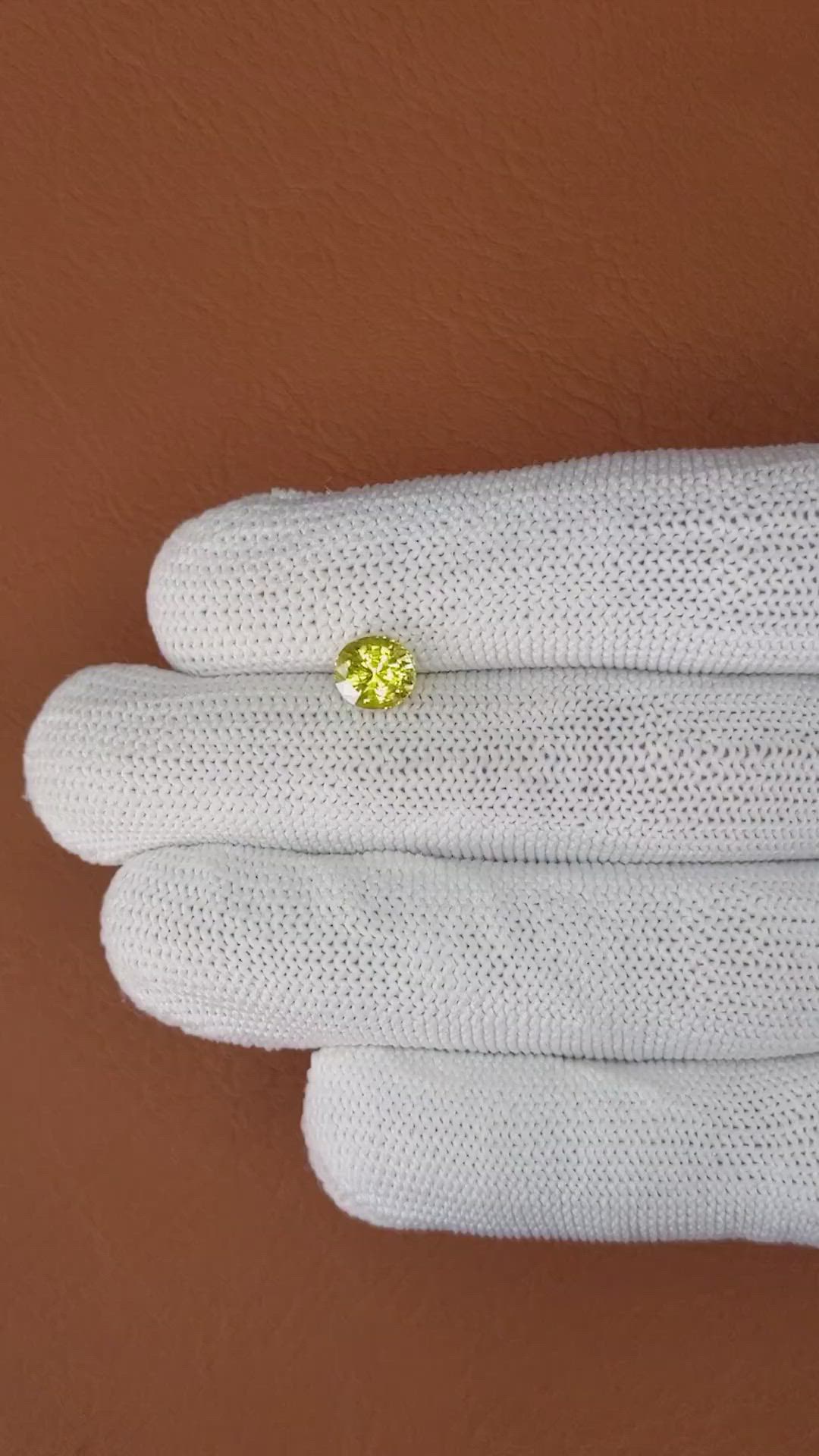 1.57 Ct. Greenish Yellow Chrysoberyl from Ceylon (Sri Lanka) Size Video