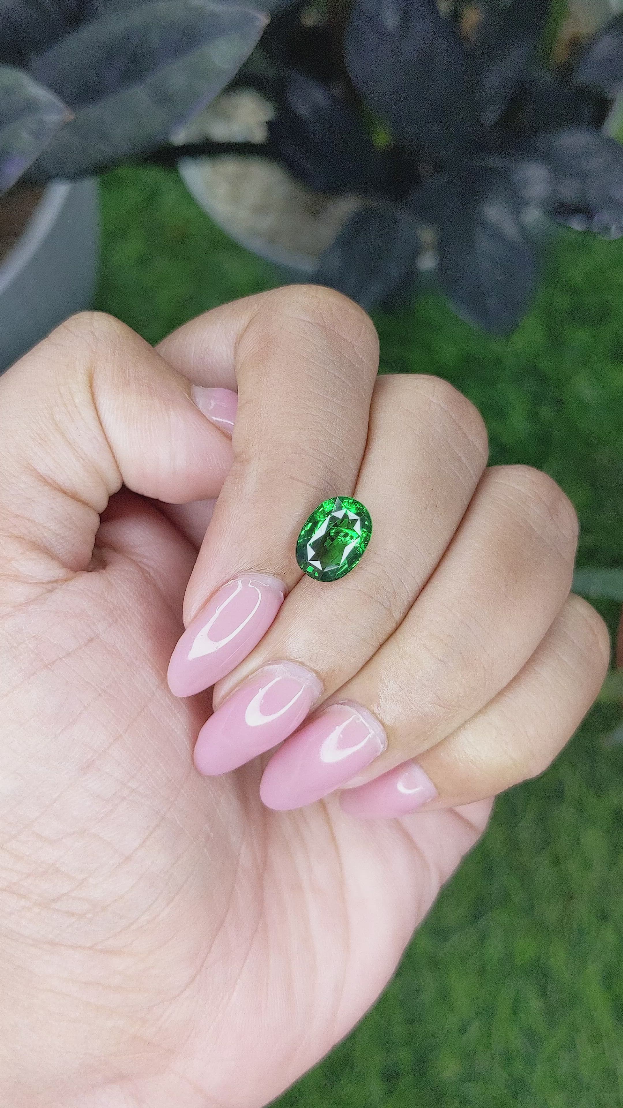 3.07 Ct. Tsavorite Garnet from Tanzania Size Video