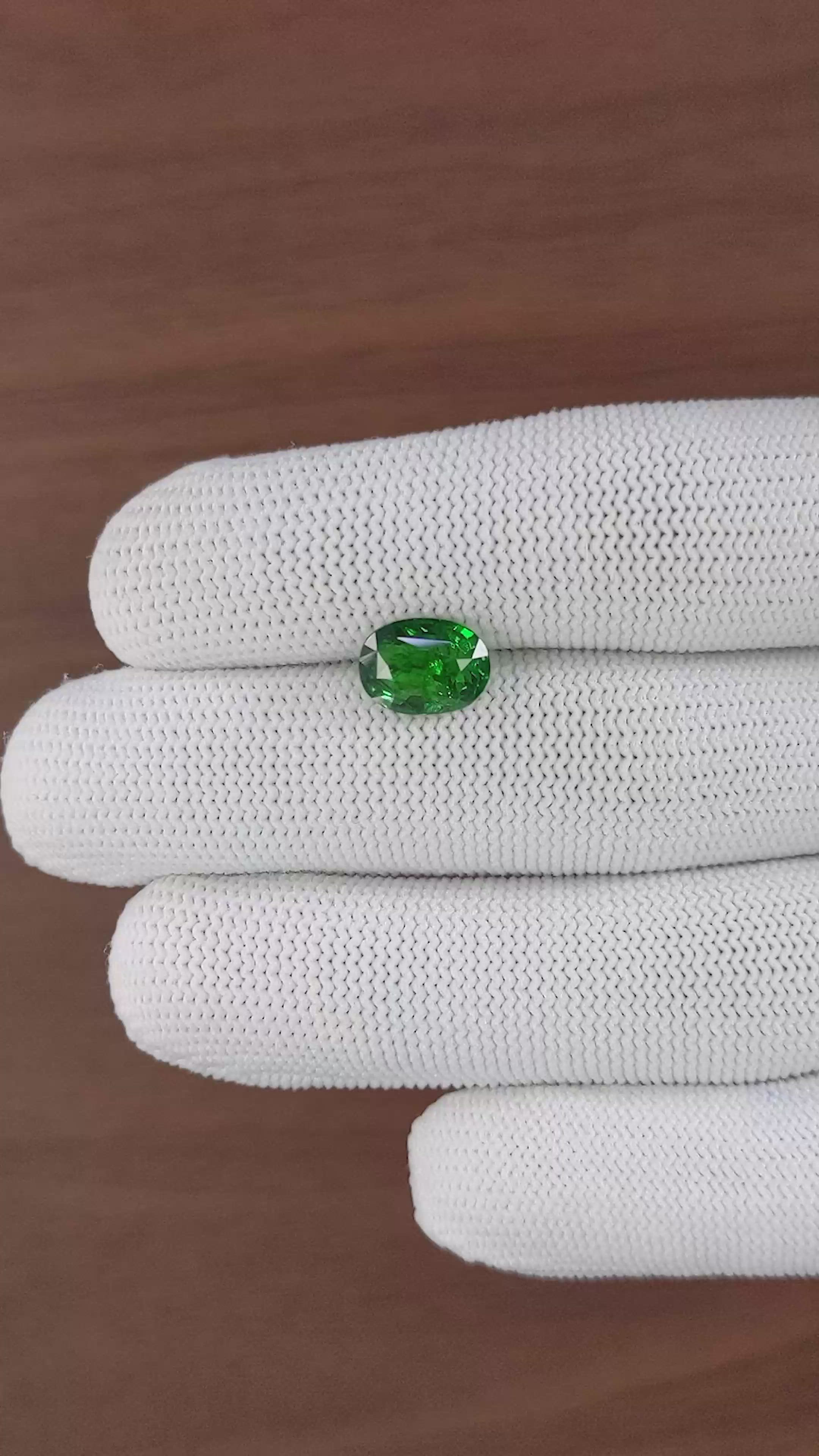 3.07 Ct. Tsavorite Garnet from Tanzania Size Video
