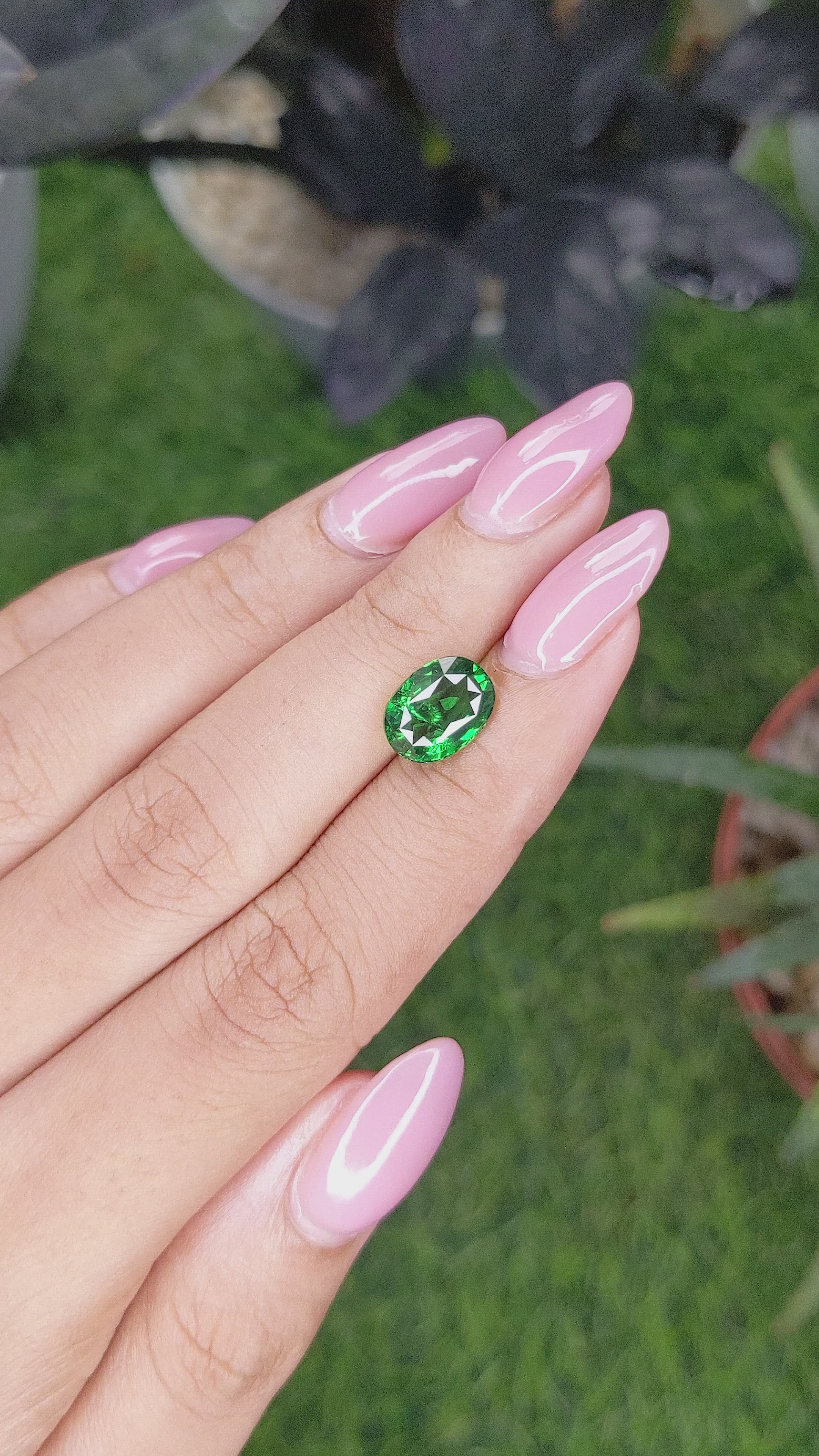 3.07 Ct. Tsavorite Garnet from Tanzania Size Video