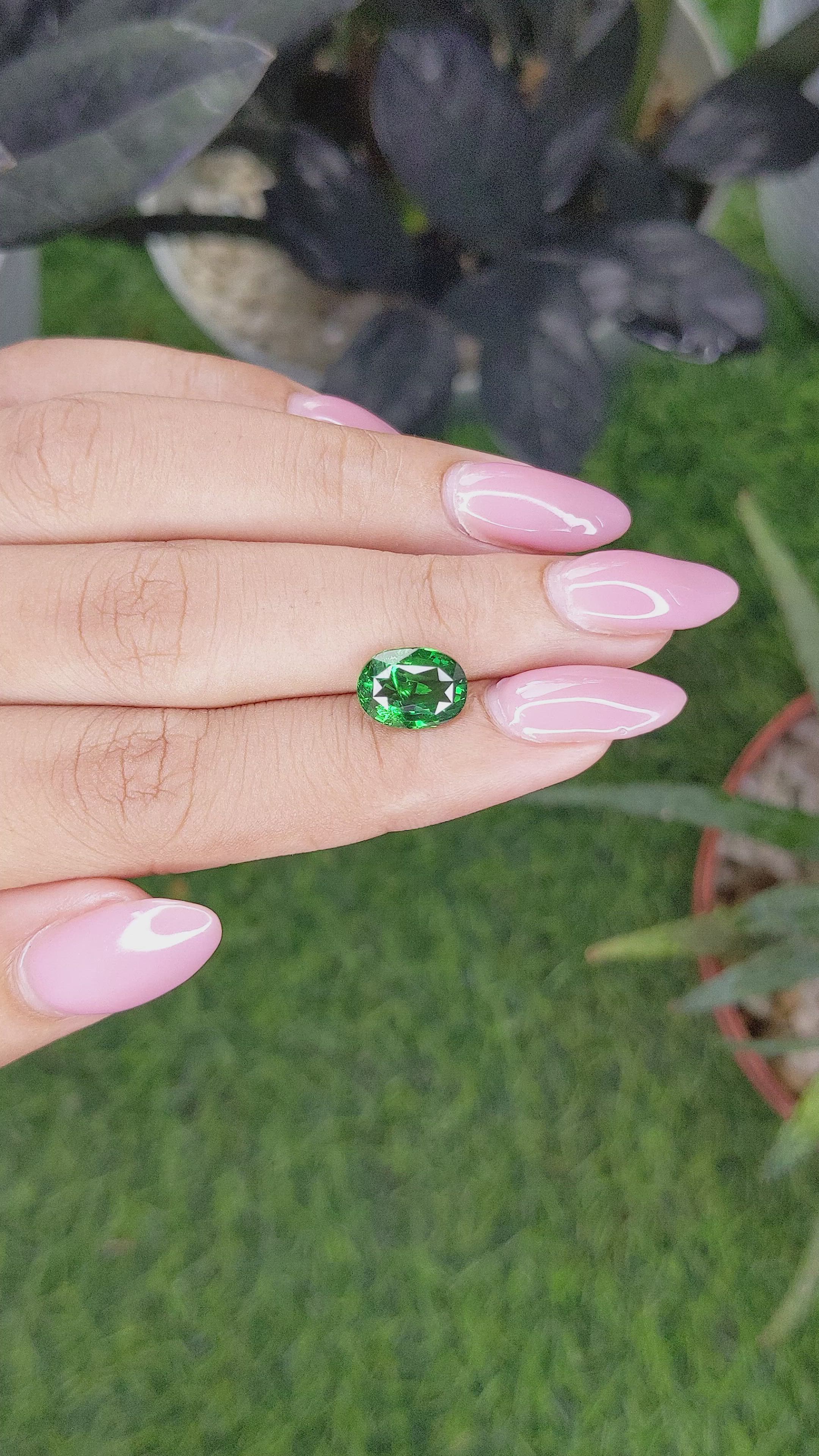 3.07 Ct. Tsavorite Garnet from Tanzania Size Video