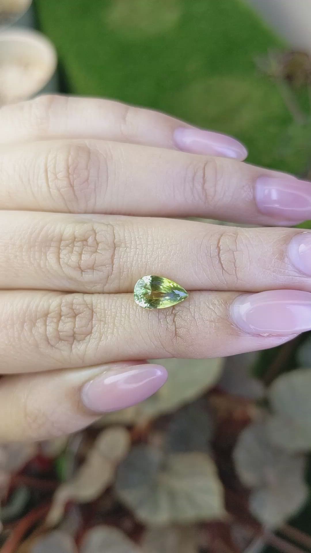 2.14 Ct. Yellowish Green Chrysoberyl from Ceylon (Sri Lanka) Size Video