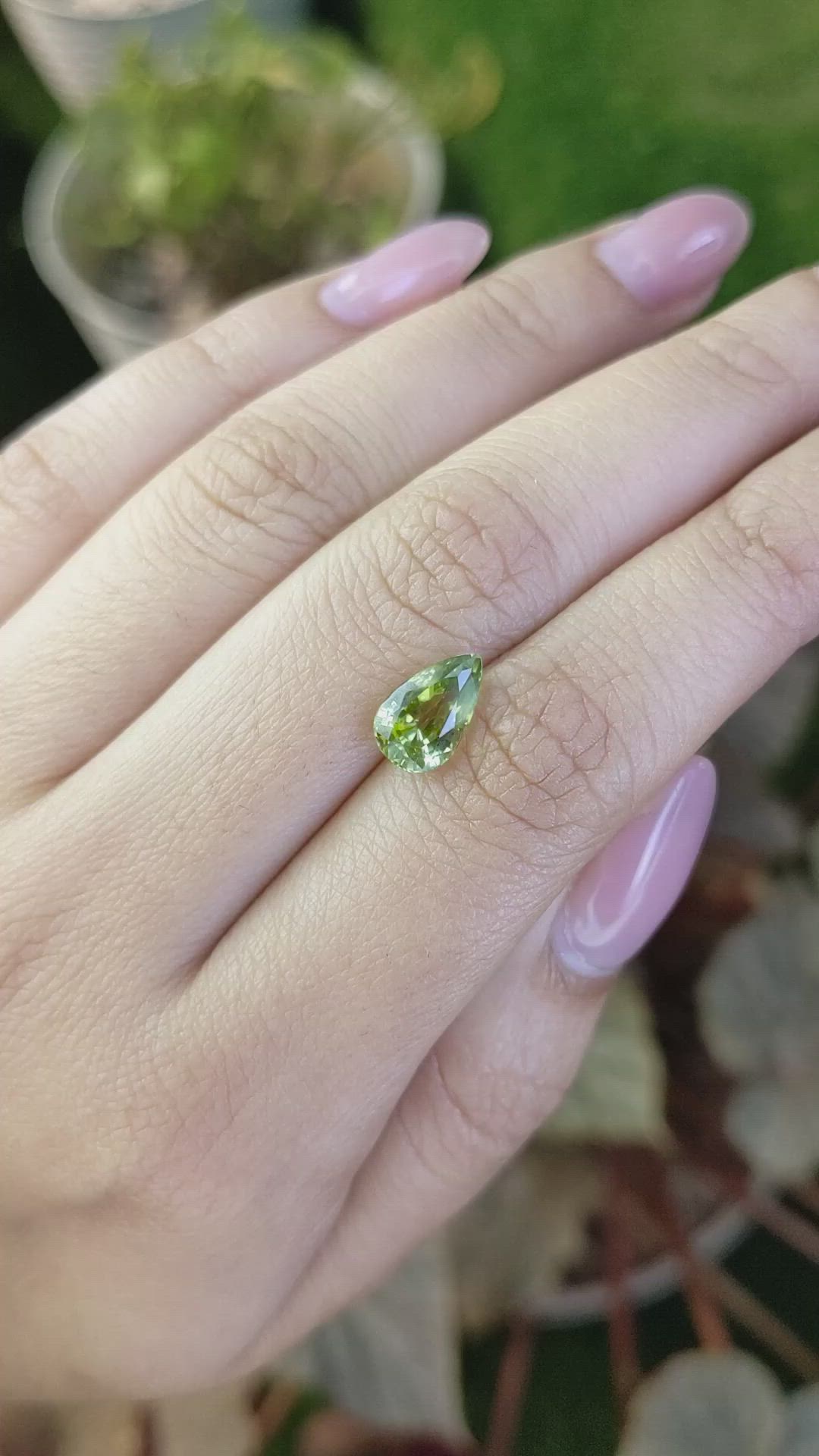 2.14 Ct. Yellowish Green Chrysoberyl from Ceylon (Sri Lanka) Size Video