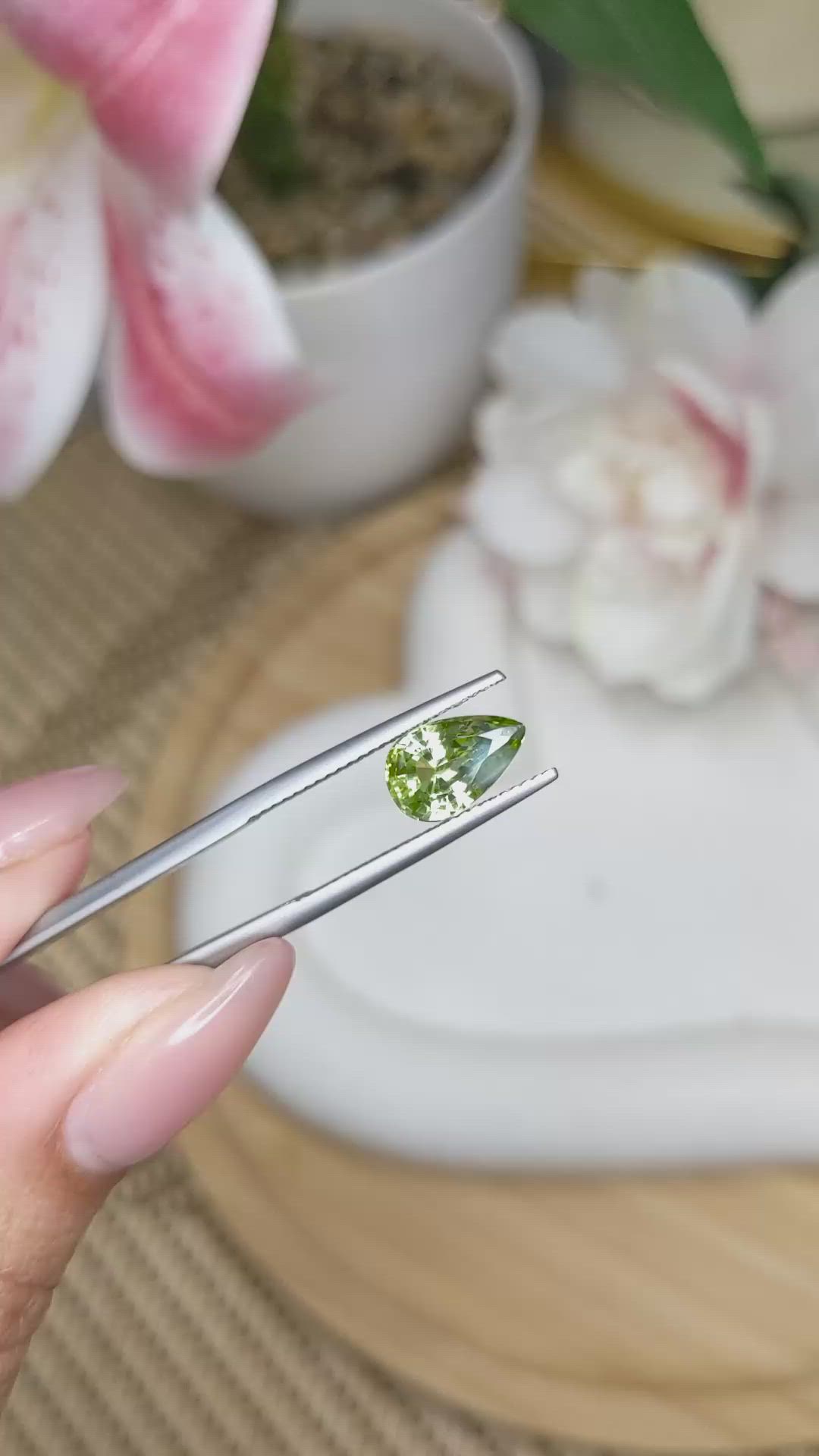 2.14 Ct. Yellowish Green Chrysoberyl from Ceylon (Sri Lanka) Size Video