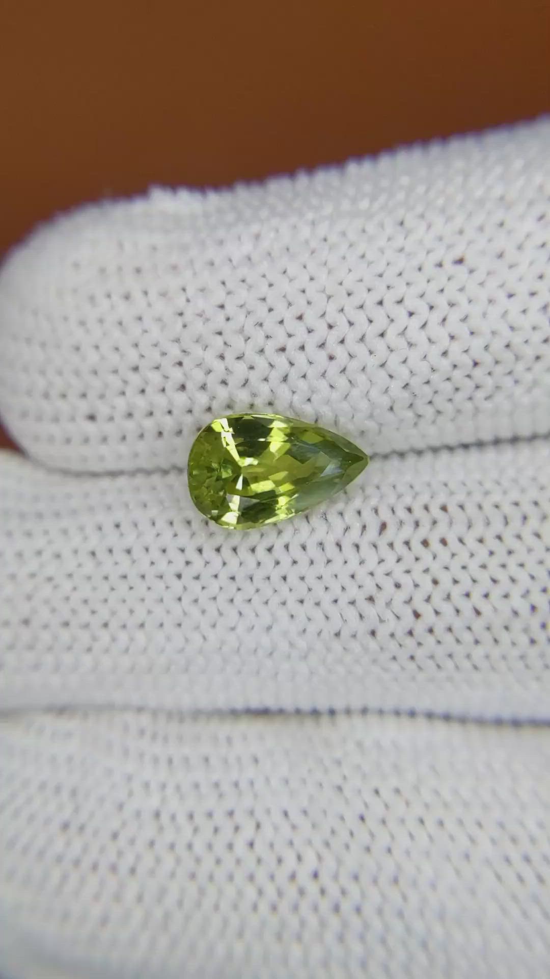 2.14 Ct. Yellowish Green Chrysoberyl from Ceylon (Sri Lanka) Size Video