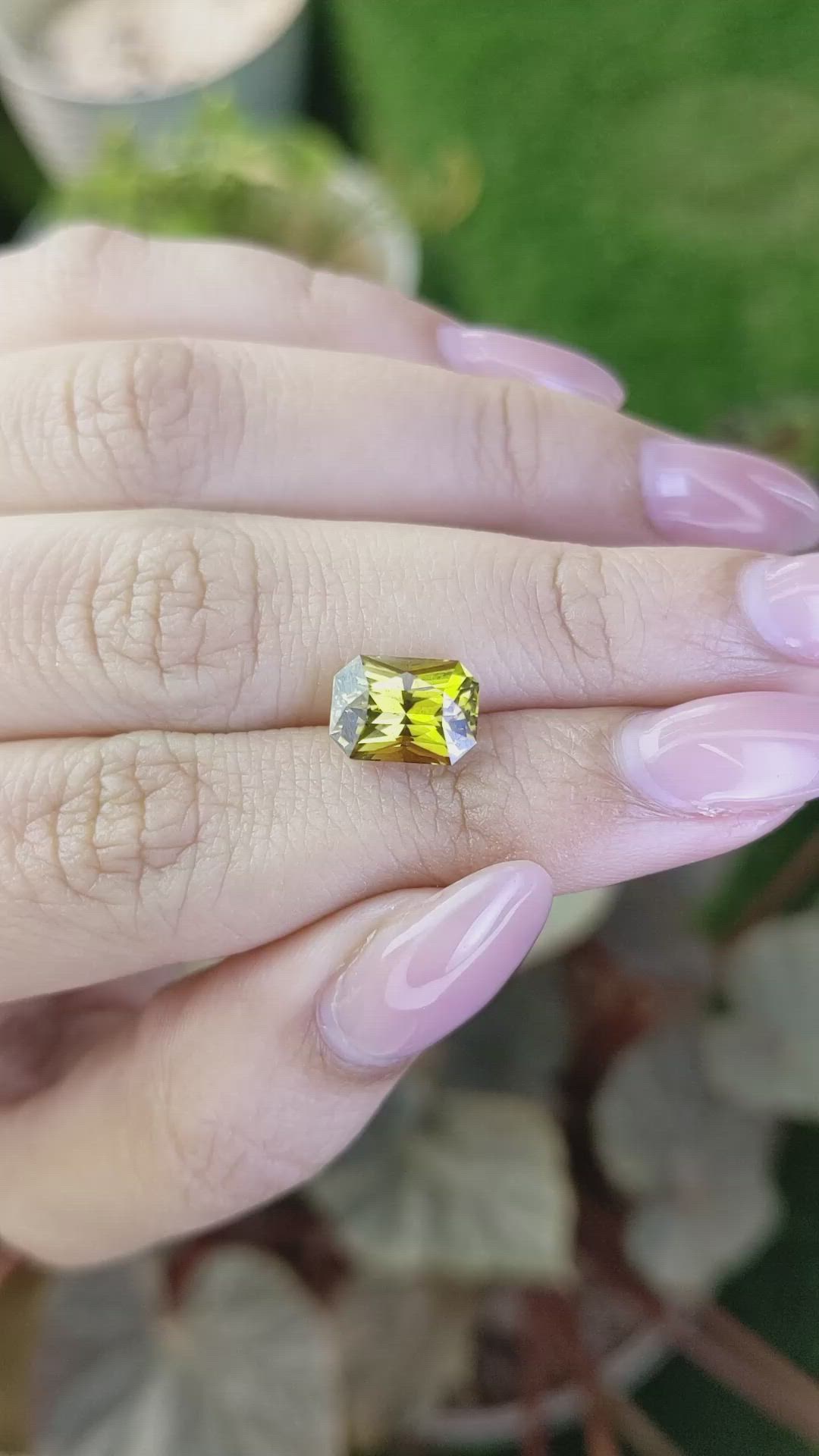 3.09 Ct. Greenish Yellow Chrysoberyl from Ceylon (Sri Lanka) Size Video