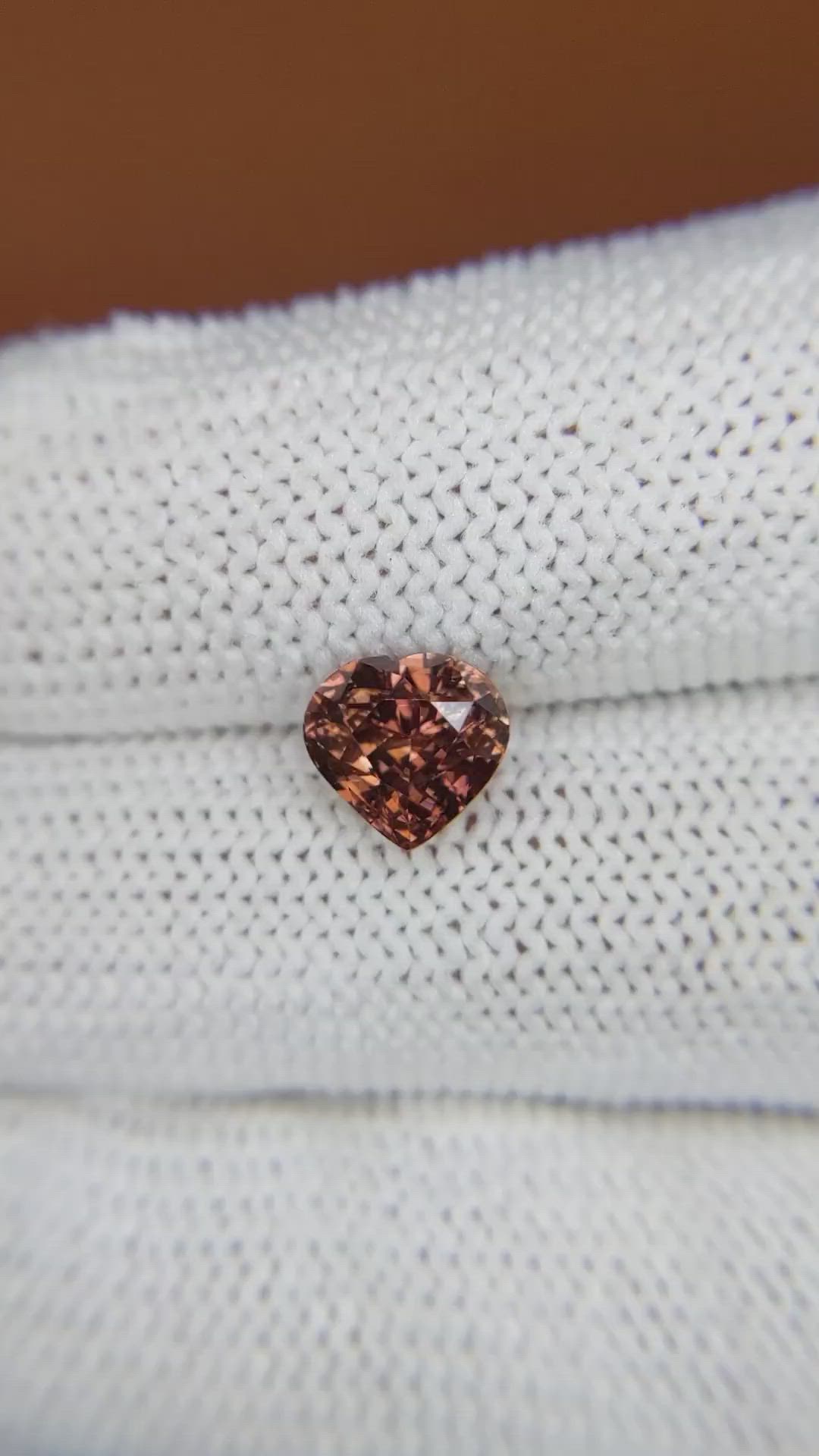 2.49 Ct. Brownish Orange Zircon from Ceylon (Sri Lanka) Size Video
