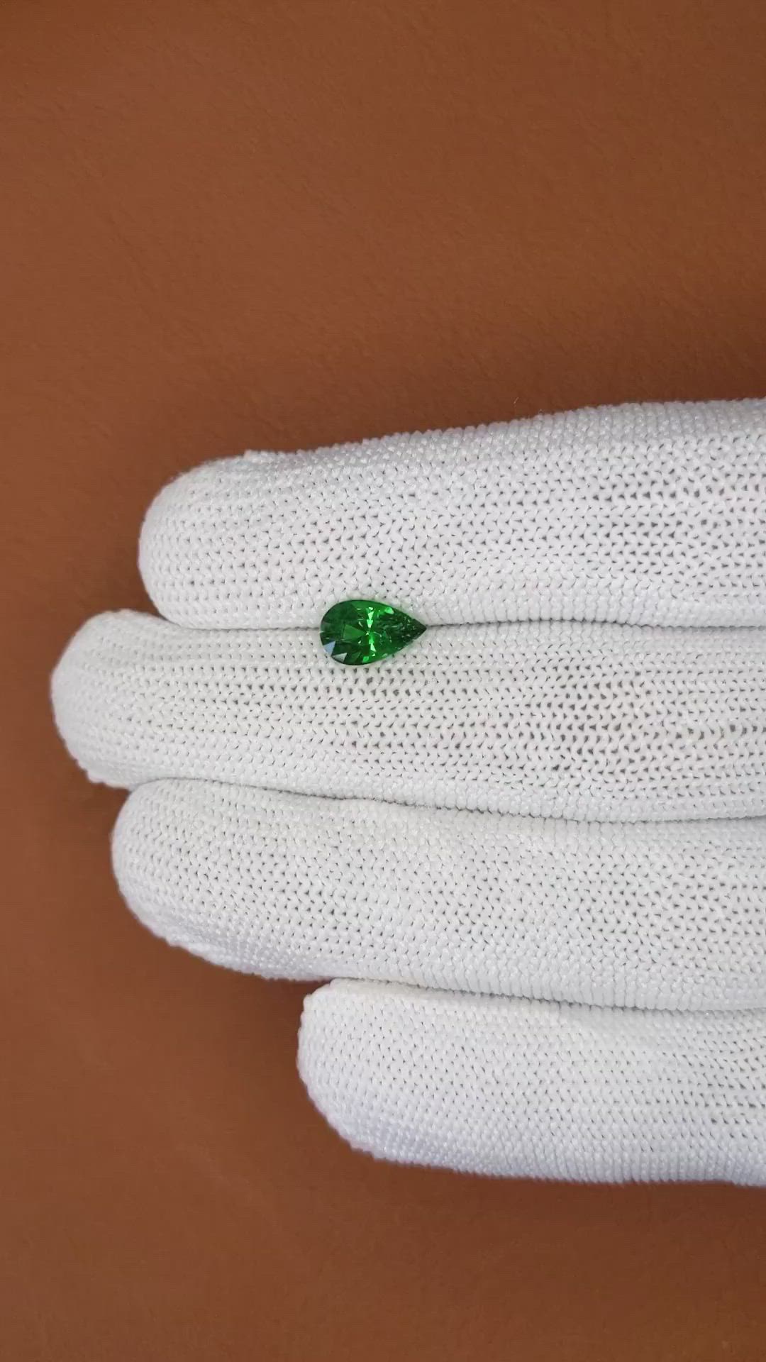 1.44 Ct. Tsavorite Garnet from Madagascar Size Video