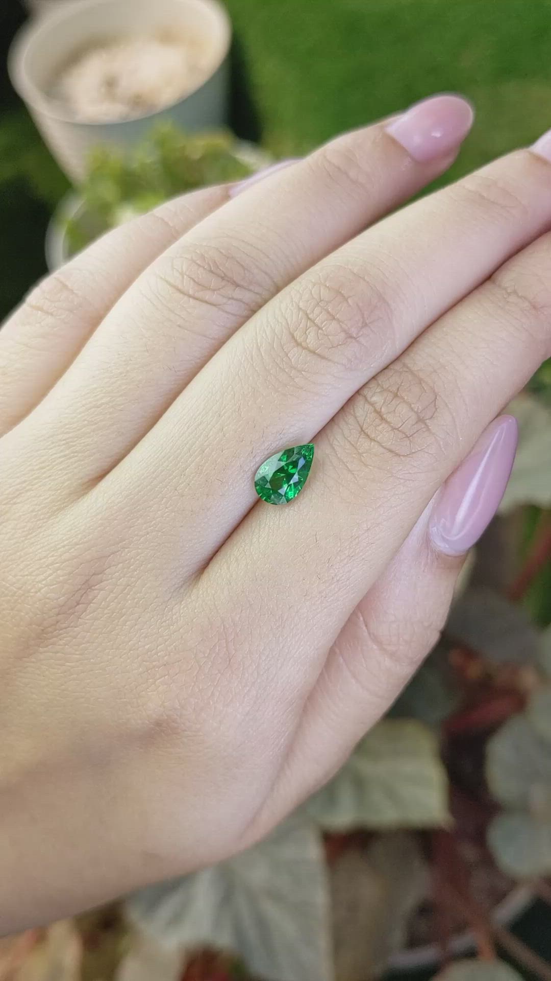 1.44 Ct. Tsavorite Garnet from Madagascar Size Video