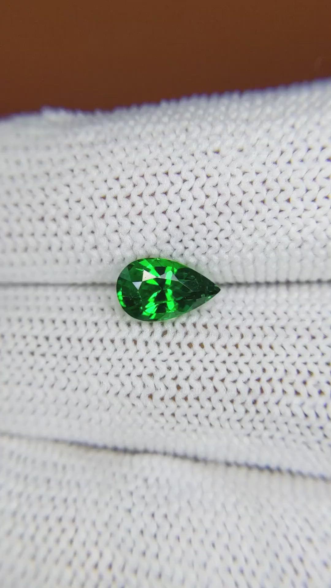 1.44 Ct. Tsavorite Garnet from Madagascar Size Video