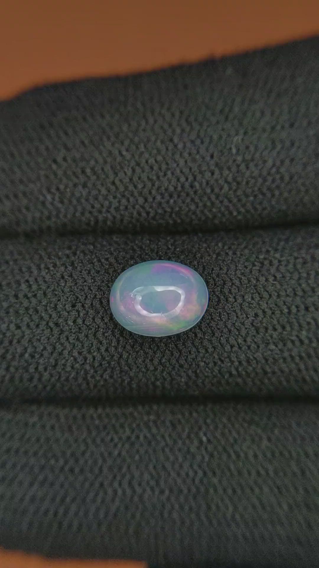 1.02 Ct. Multi Color Cabochon Fire Opal (Flame Opal) from Brazil Size Video