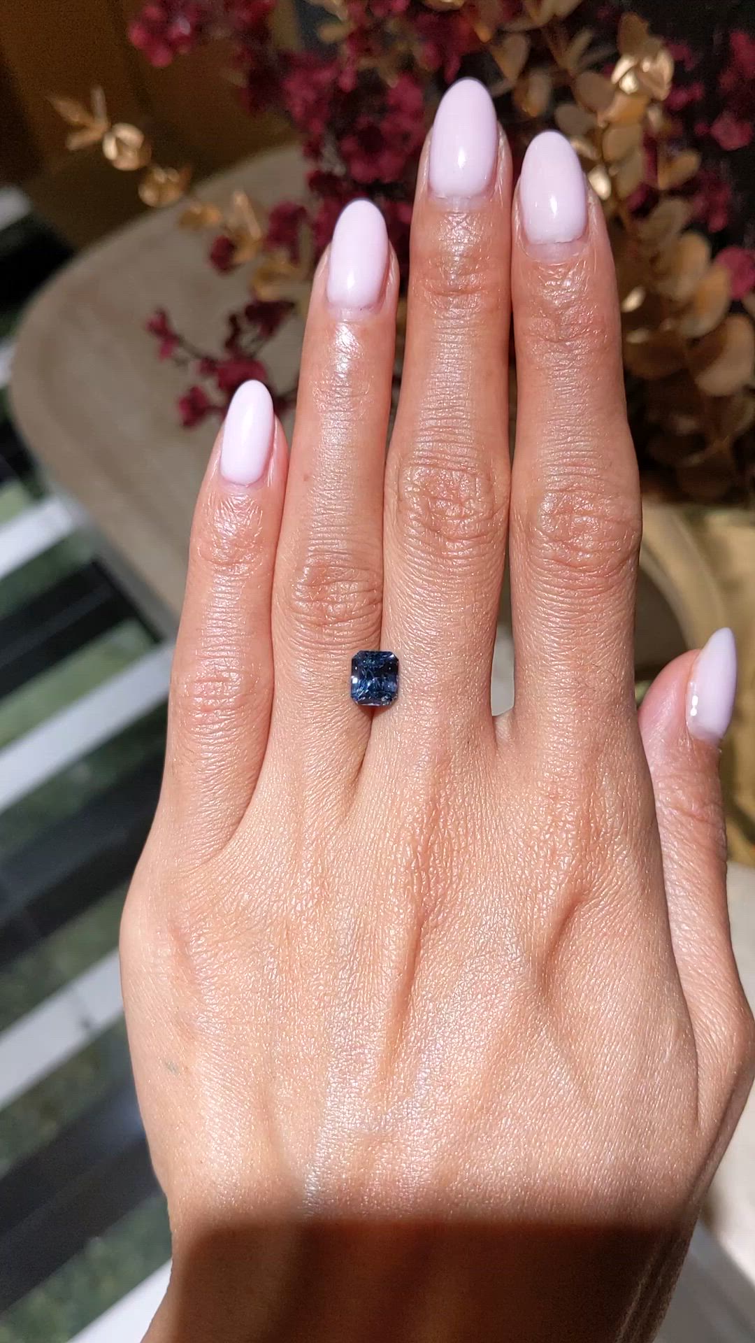 2.18 Ct. Greyish Blue Spinel from Ceylon (Sri Lanka) Size Video