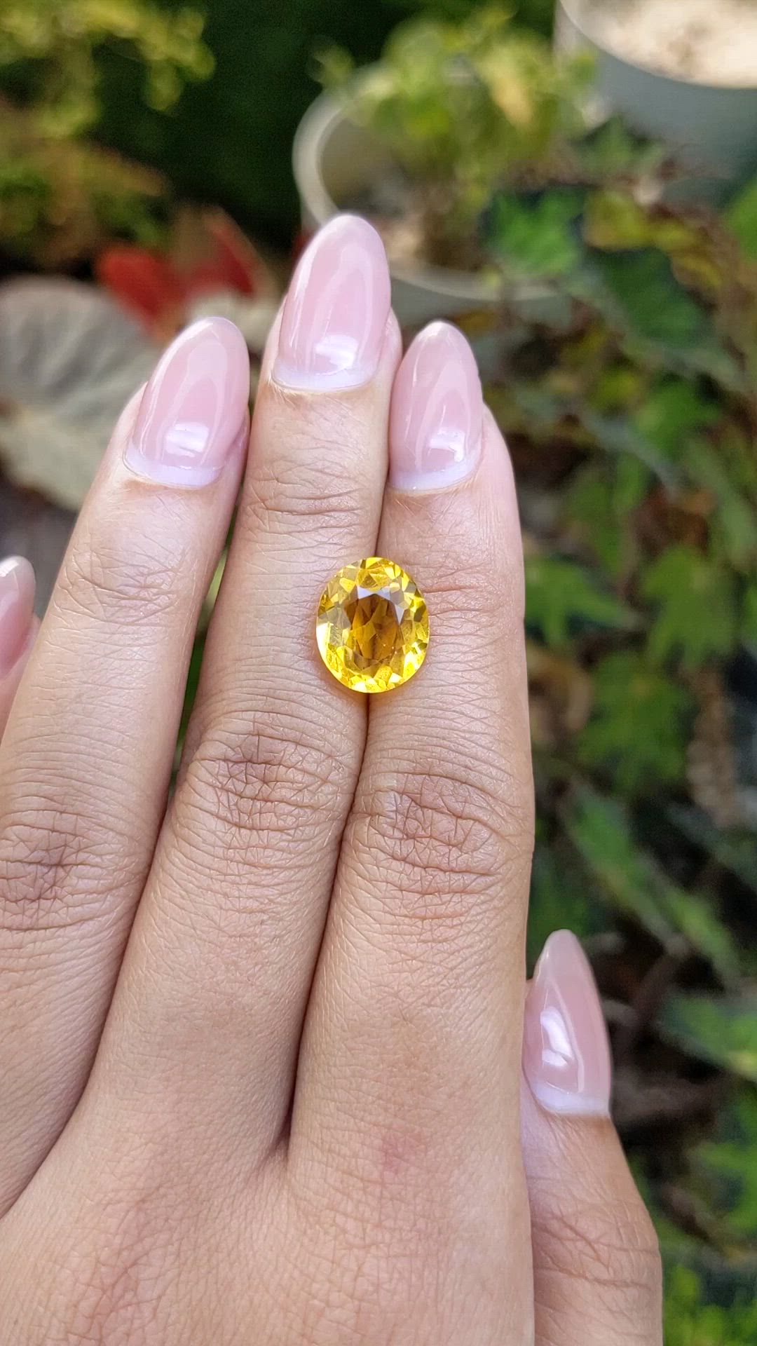 4.35 Ct. Yellow Citrine from Brazil Size Video