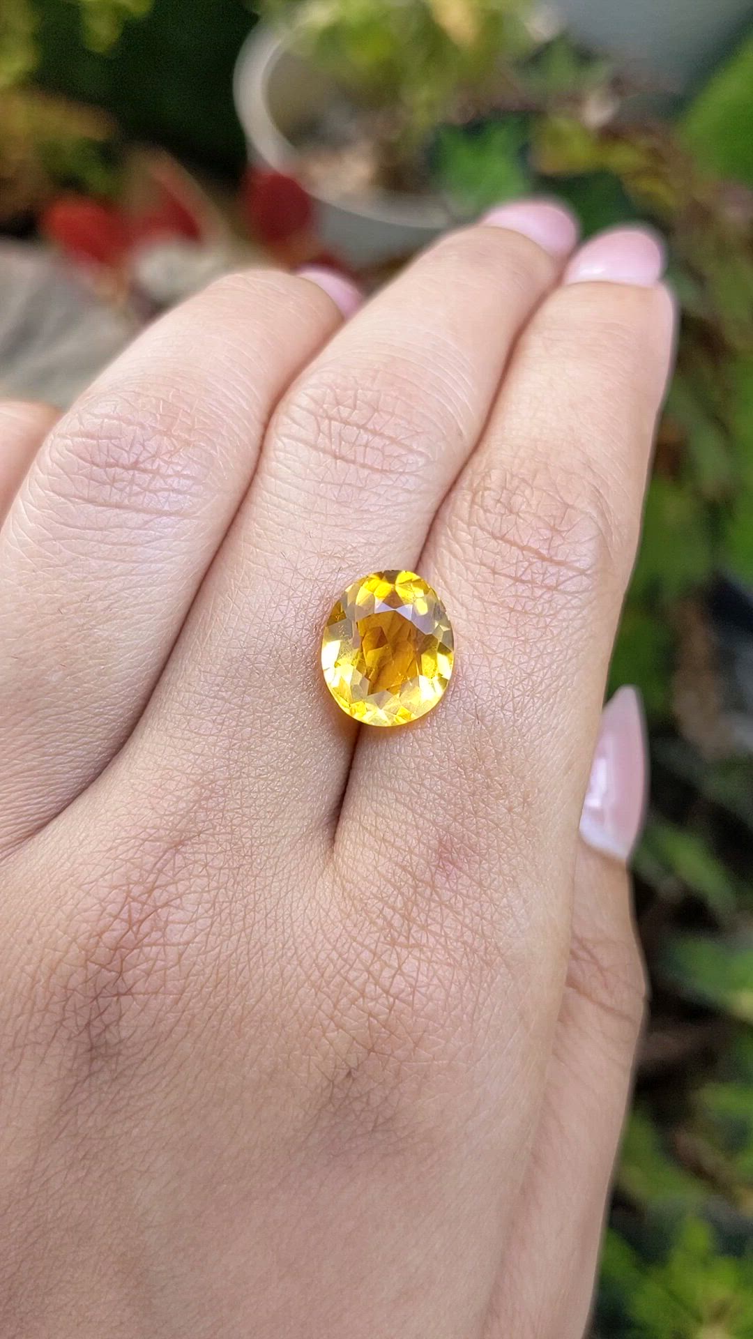 4.35 Ct. Yellow Citrine from Brazil Size Video