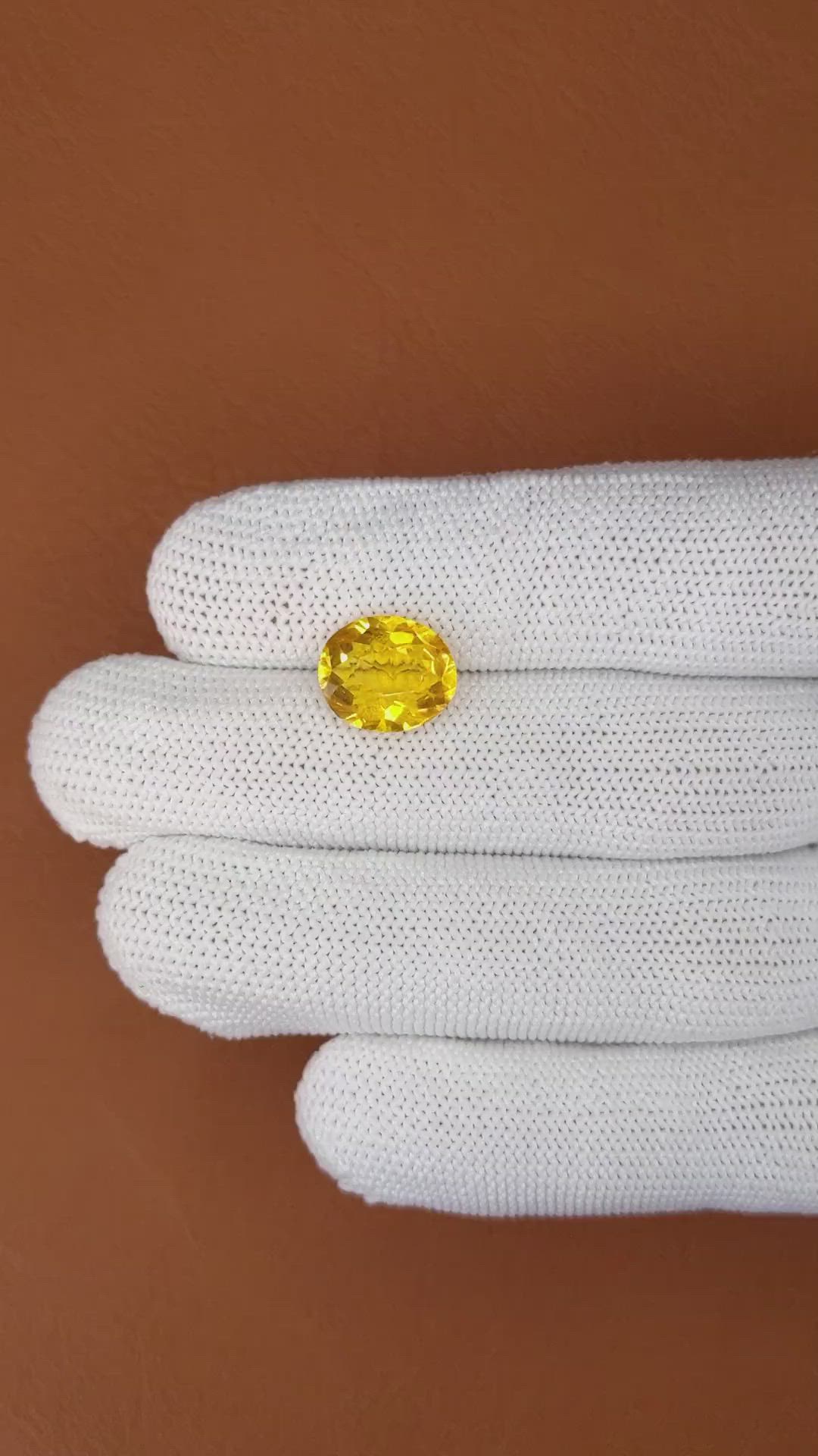 4.35 Ct. Yellow Citrine from Brazil Size Video