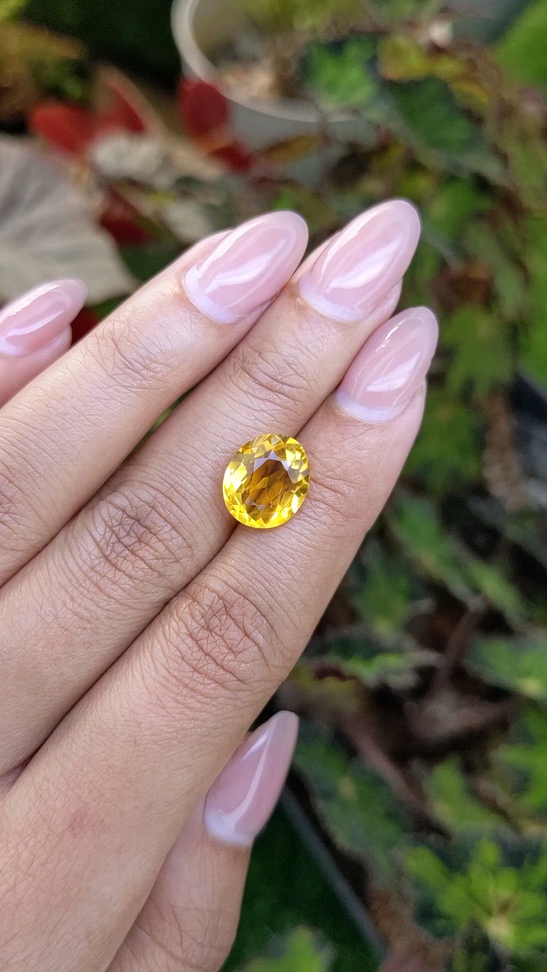 4.35 Ct. Yellow Citrine from Brazil Size Video