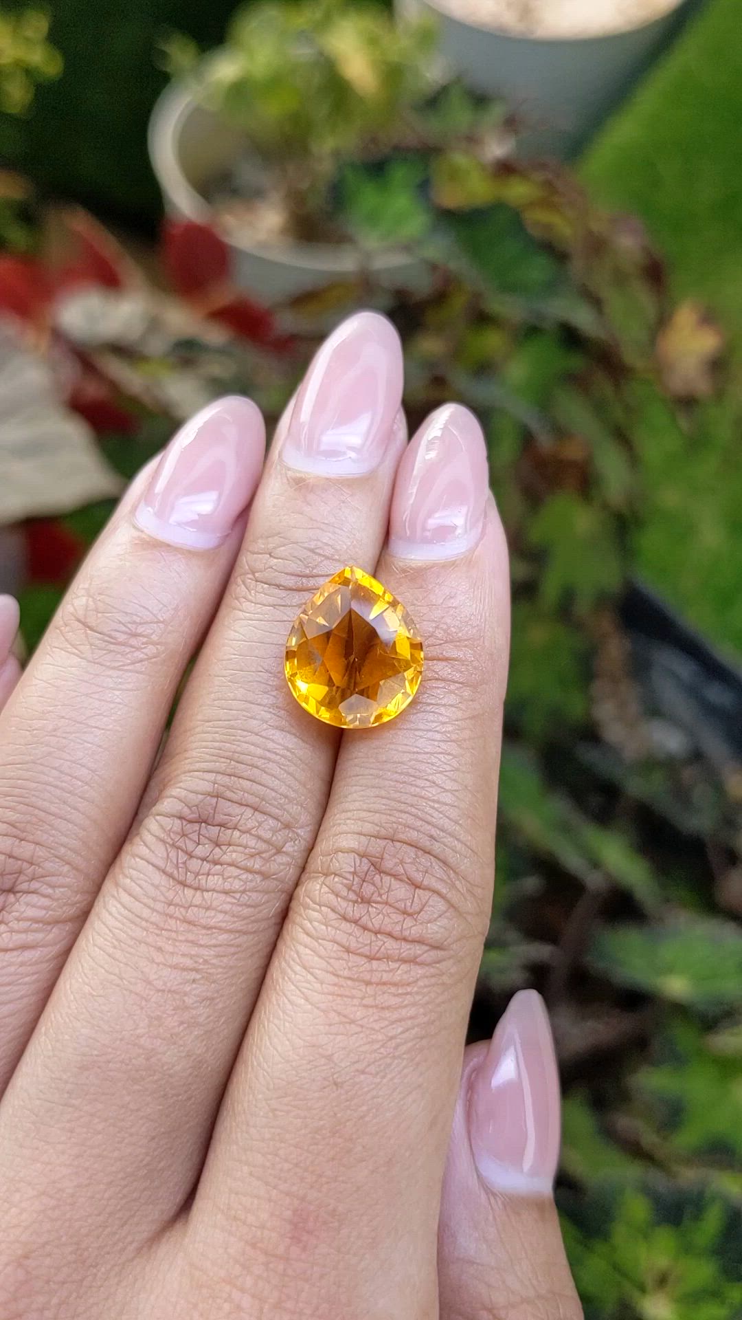 8.51 Ct. Orangish Yellow Citrine from Brazil Size Video