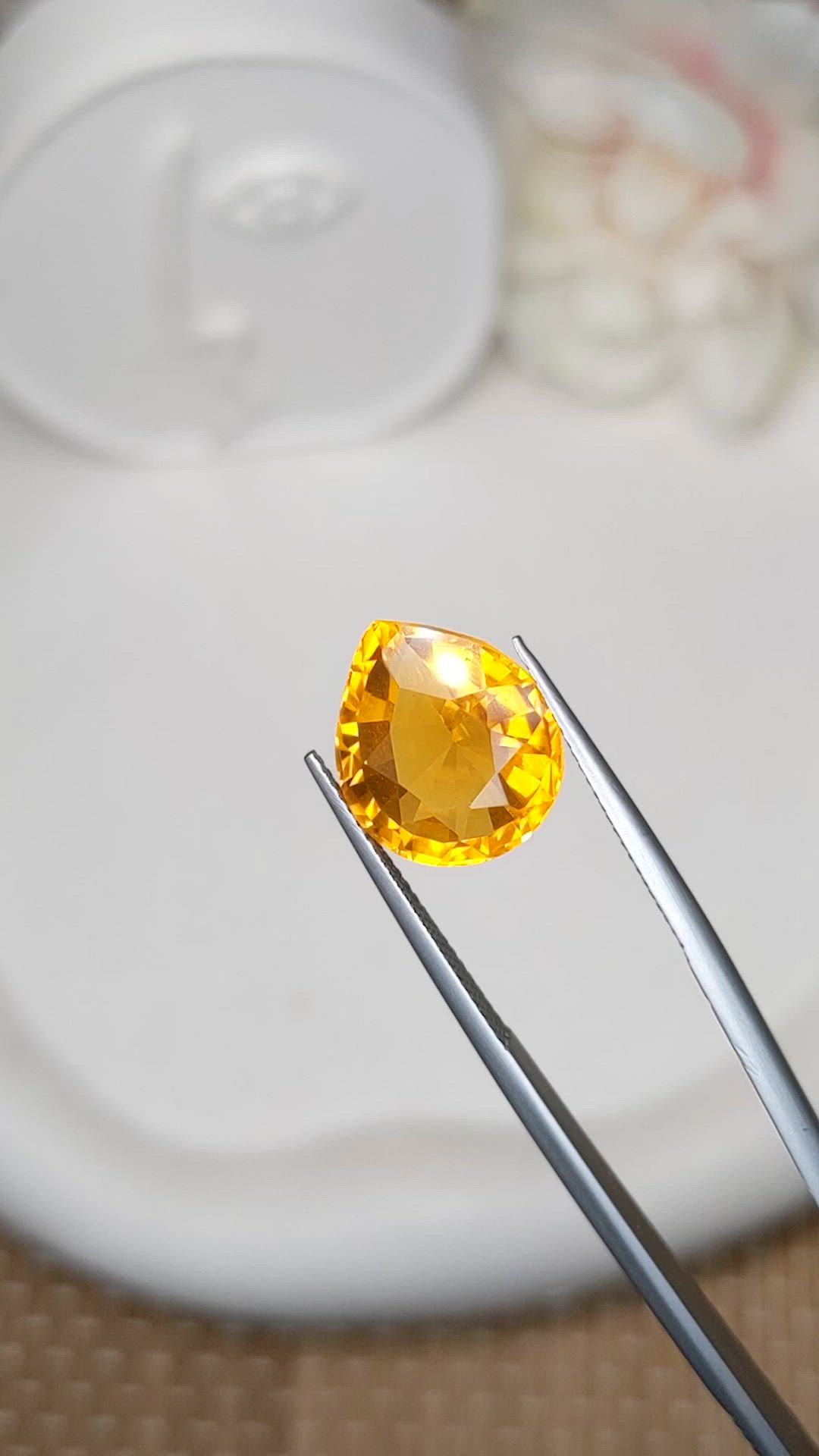 8.51 Ct. Orangish Yellow Citrine from Brazil Size Video