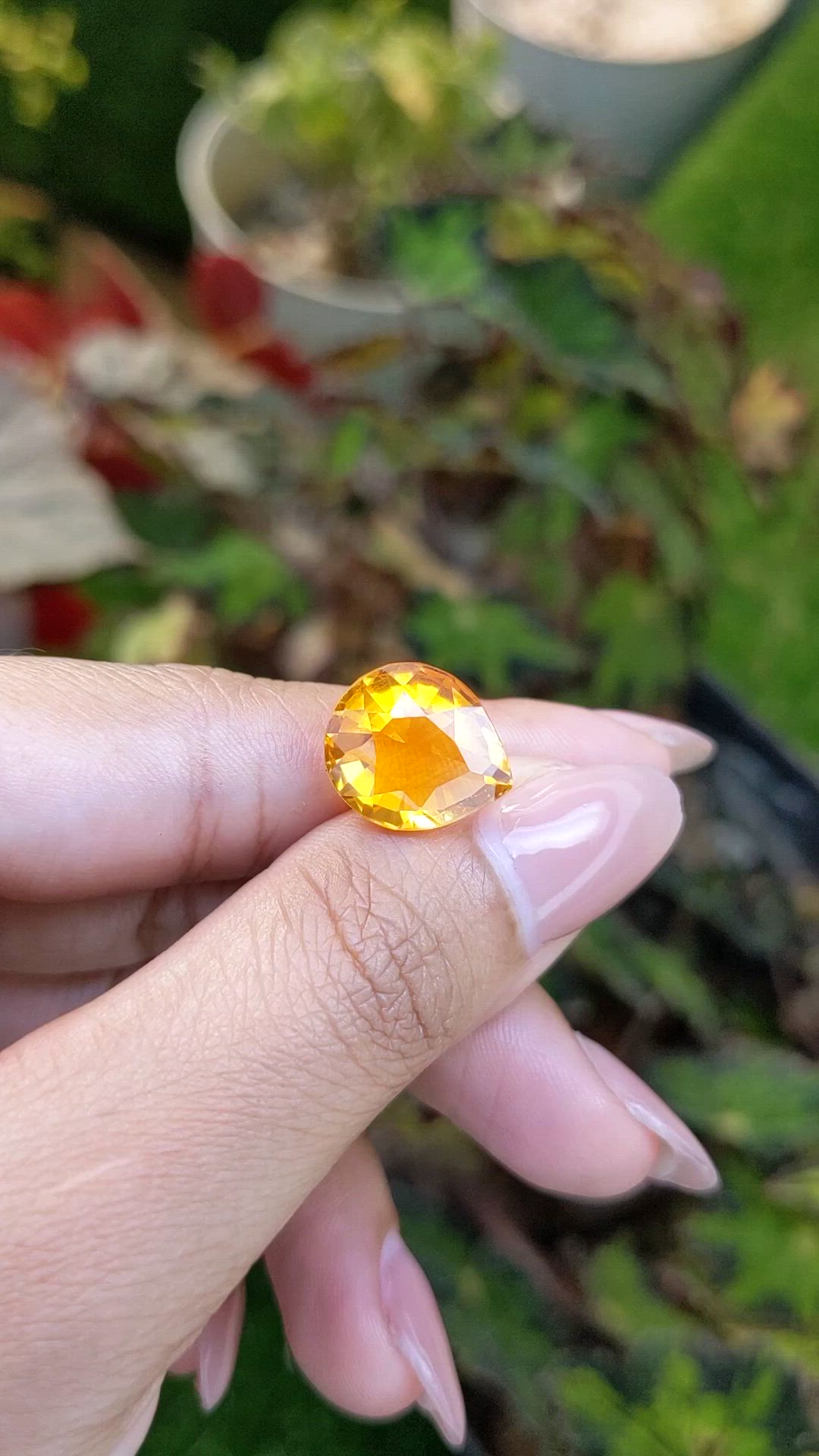 8.51 Ct. Orangish Yellow Citrine from Brazil Size Video