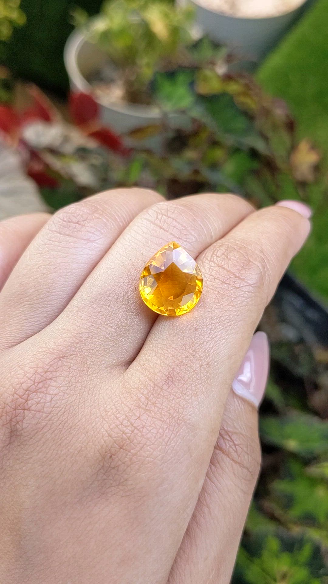 8.51 Ct. Orangish Yellow Citrine from Brazil Size Video