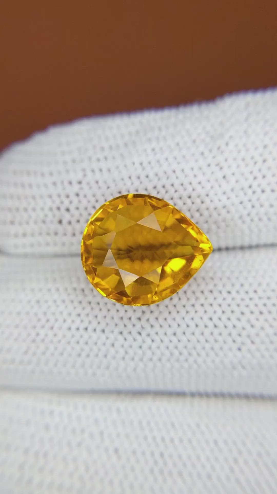 8.51 Ct. Orangish Yellow Citrine from Brazil Size Video