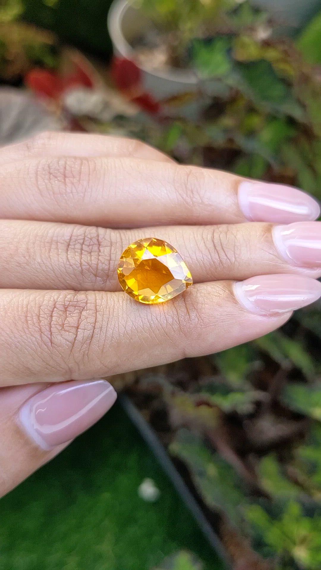 8.51 Ct. Orangish Yellow Citrine from Brazil Size Video