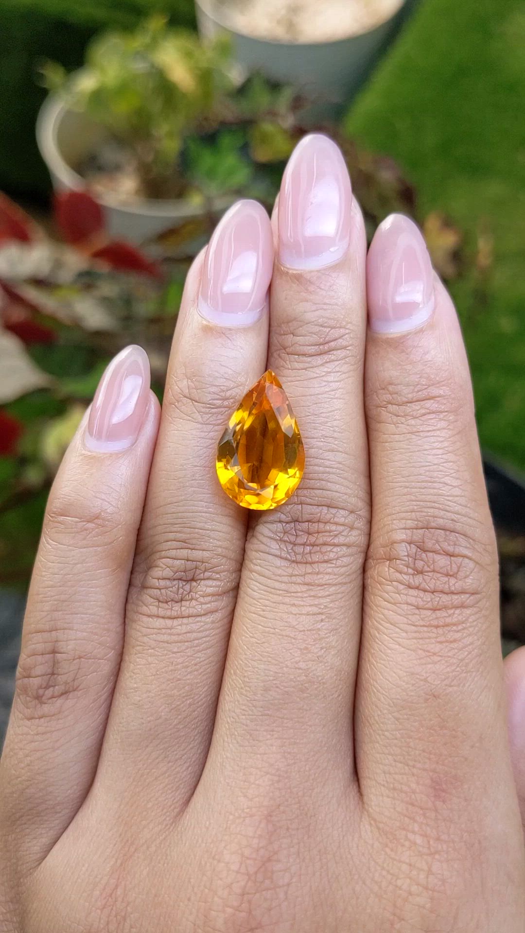 8.89 Ct. Orangish Yellow Citrine from Brazil Size Video