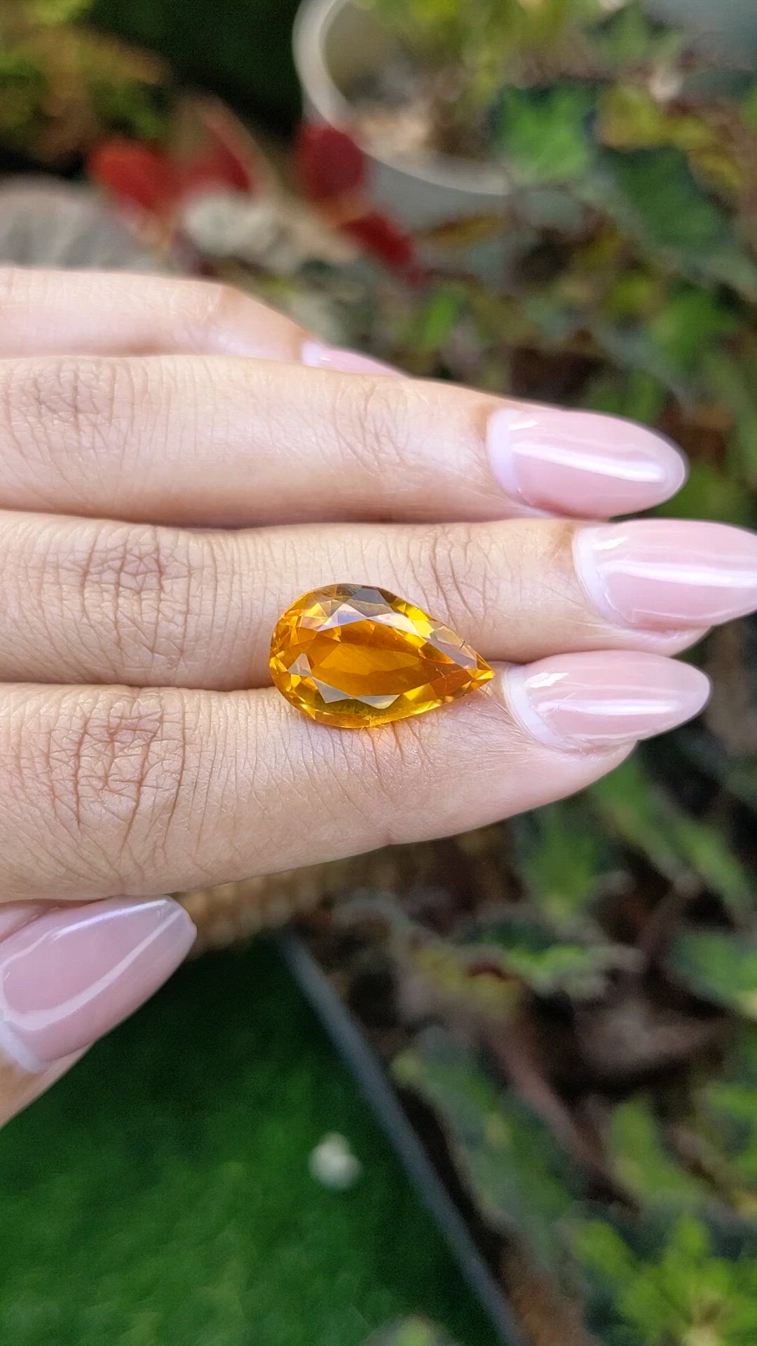 8.89 Ct. Orangish Yellow Citrine from Brazil Size Video
