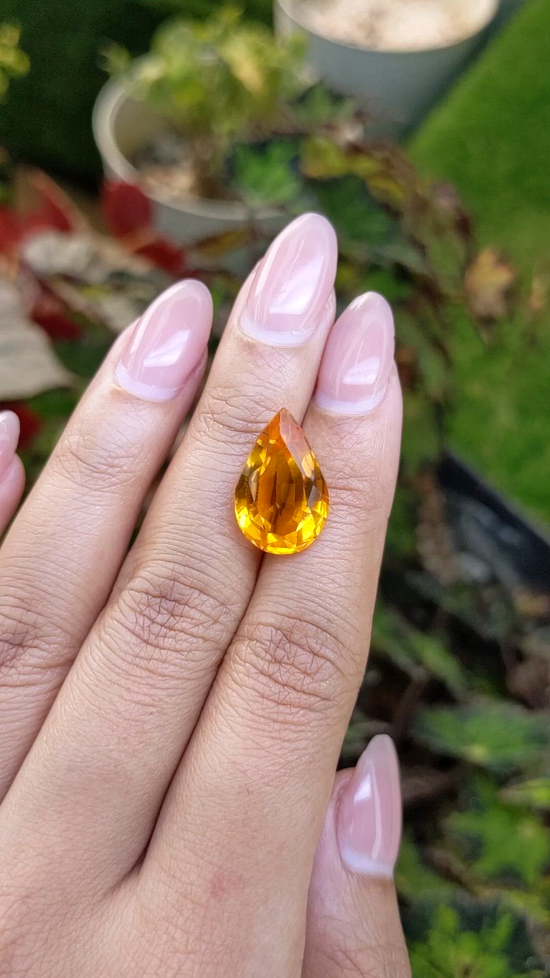 8.89 Ct. Orangish Yellow Citrine from Brazil Size Video