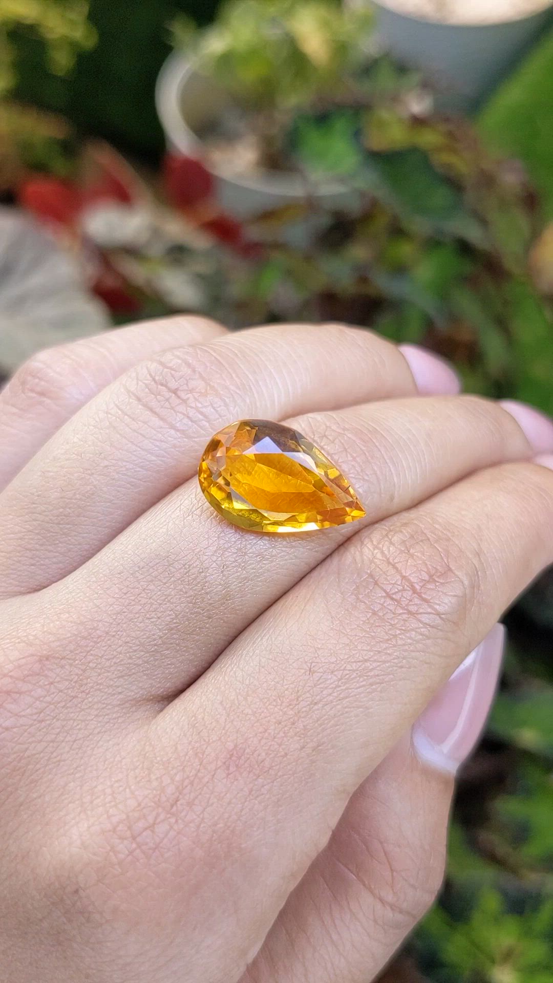 8.89 Ct. Orangish Yellow Citrine from Brazil Size Video
