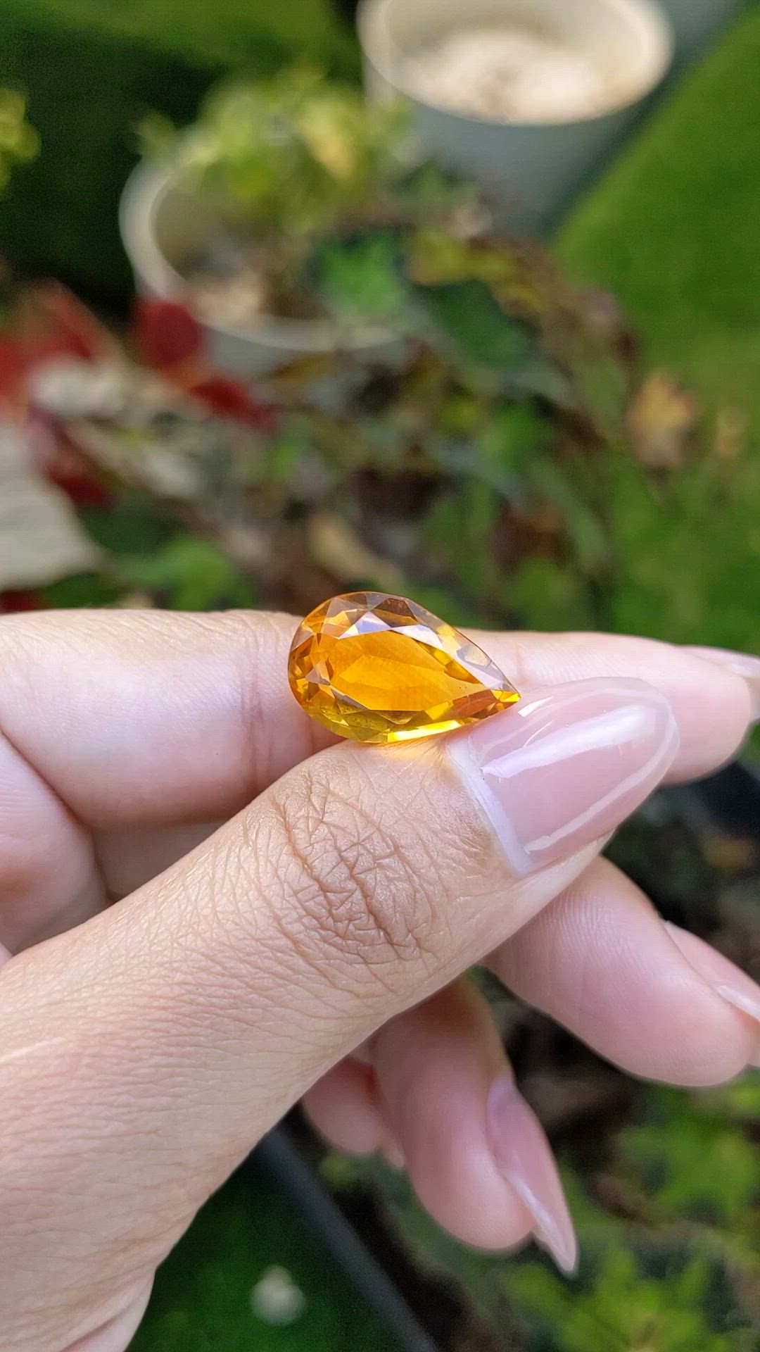 8.89 Ct. Orangish Yellow Citrine from Brazil Size Video
