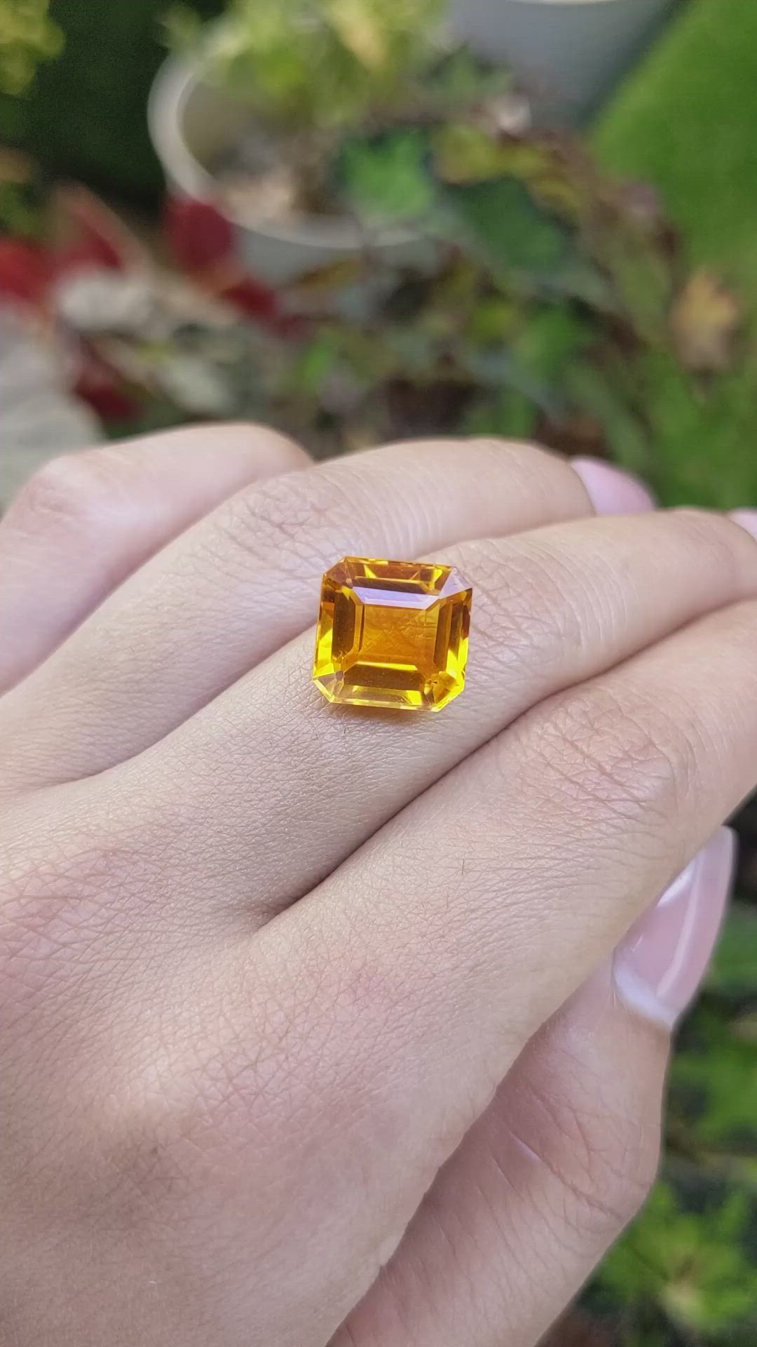 7.45 Ct. Orangish Yellow Citrine from Brazil Size Video