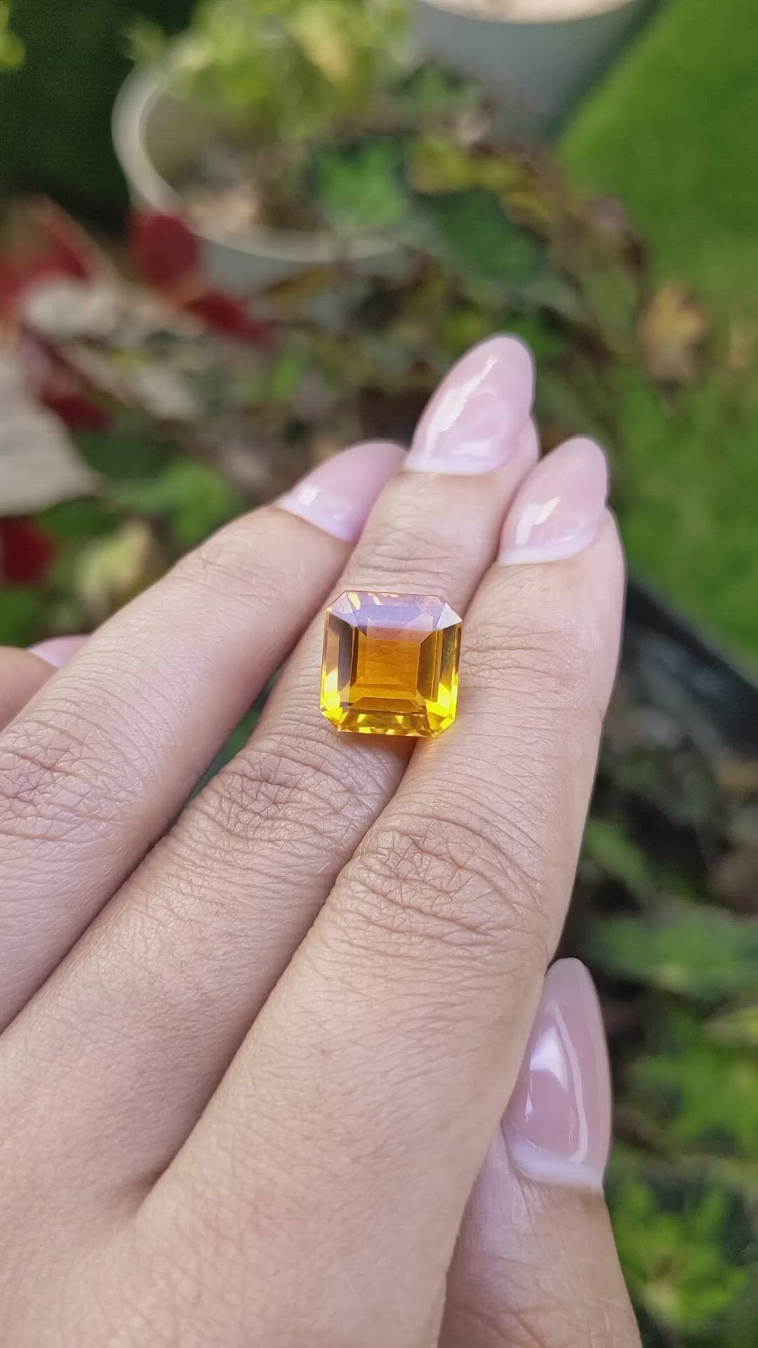 7.45 Ct. Orangish Yellow Citrine from Brazil Size Video