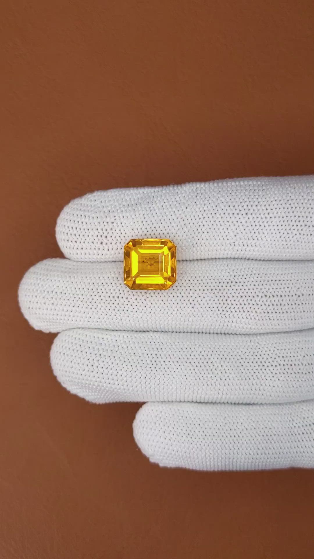 7.45 Ct. Orangish Yellow Citrine from Brazil Size Video