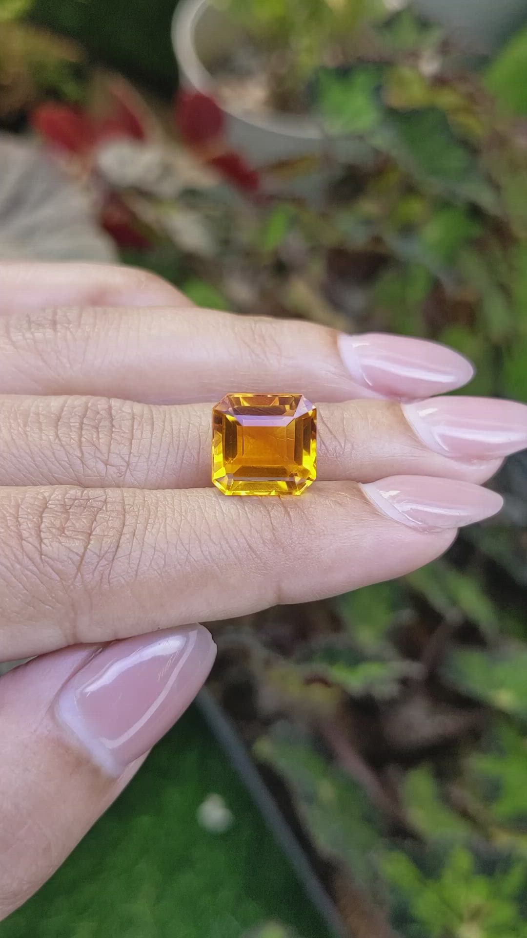 7.45 Ct. Orangish Yellow Citrine from Brazil Size Video