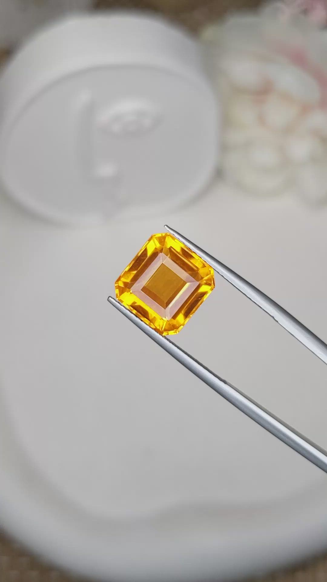 7.45 Ct. Orangish Yellow Citrine from Brazil Size Video