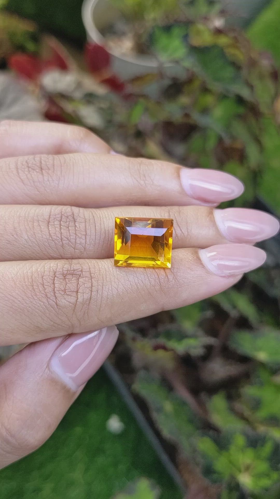 11.37 Ct. Orangish Yellow Citrine from Brazil Size Video