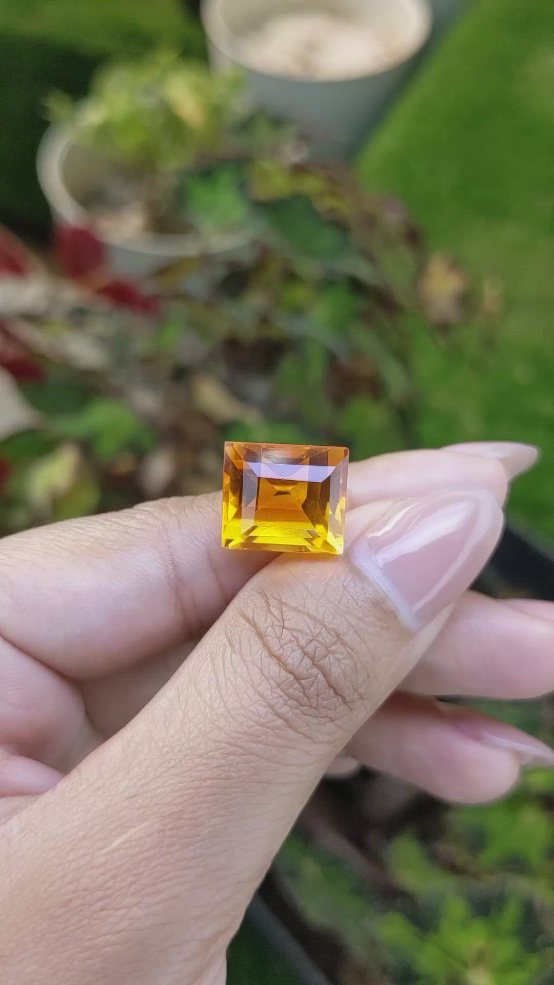 11.37 Ct. Orangish Yellow Citrine from Brazil Size Video