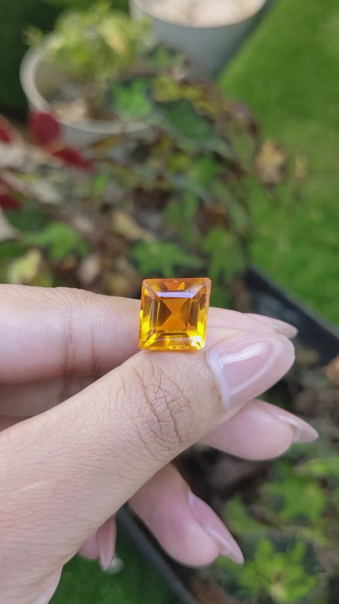 10.68 Ct. Yellowish Orange Citrine from Brazil Size Video