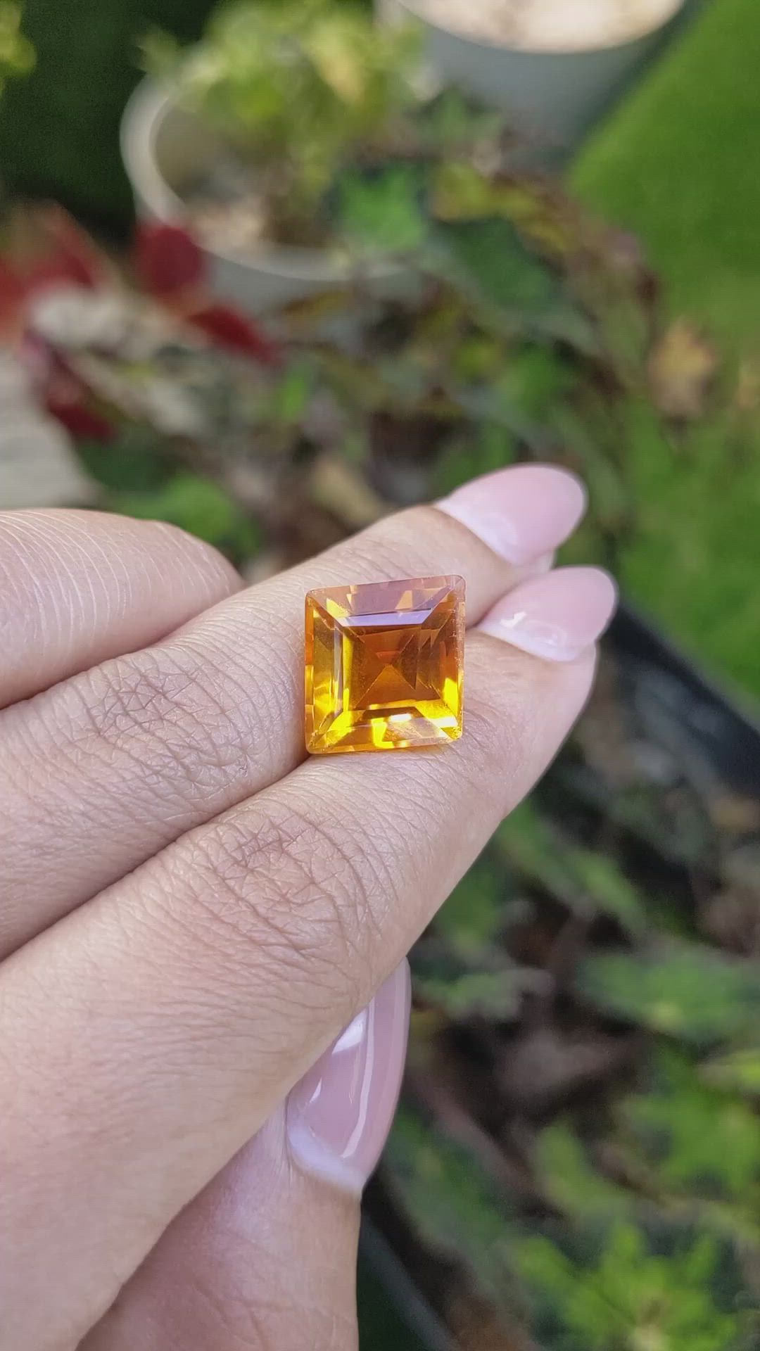10.68 Ct. Yellowish Orange Citrine from Brazil Size Video