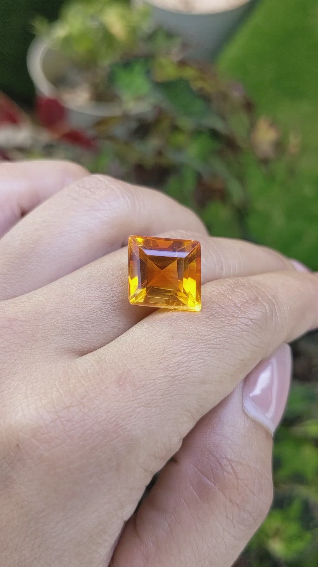 10.68 Ct. Yellowish Orange Citrine from Brazil Size Video