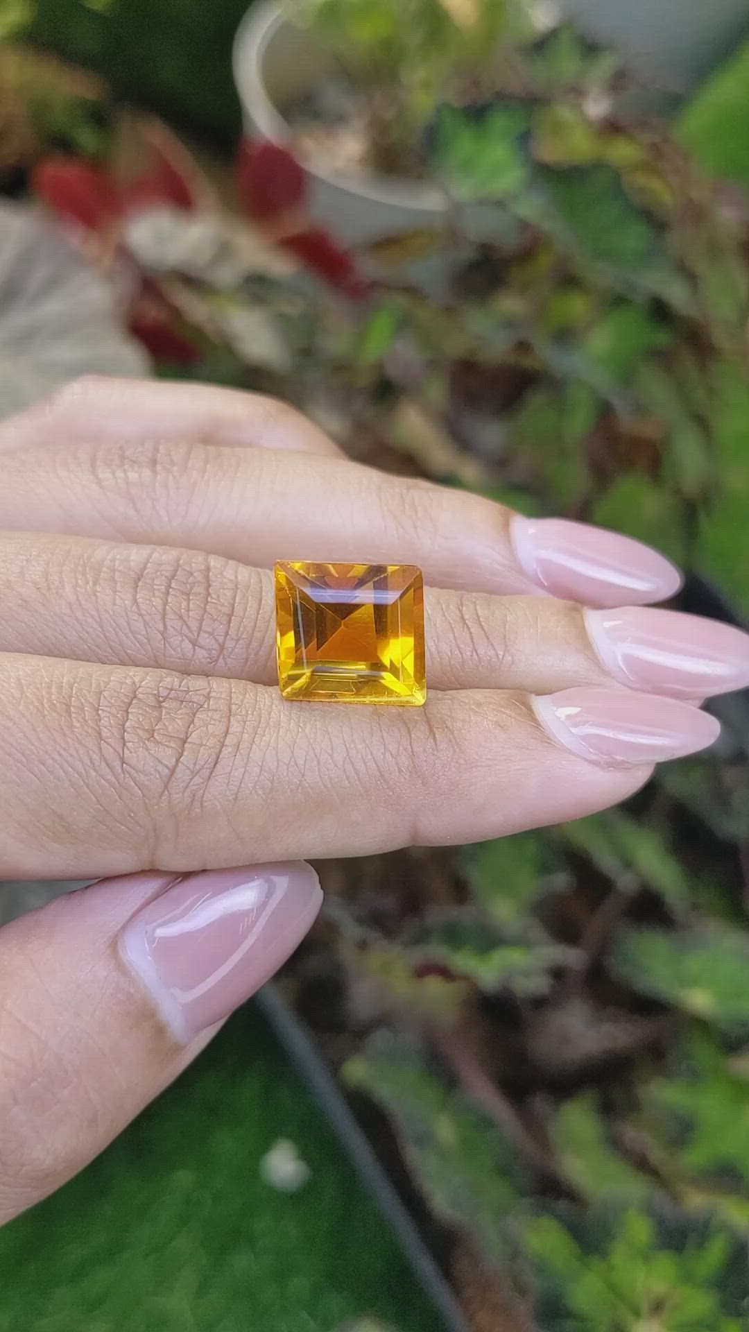10.68 Ct. Yellowish Orange Citrine from Brazil Size Video